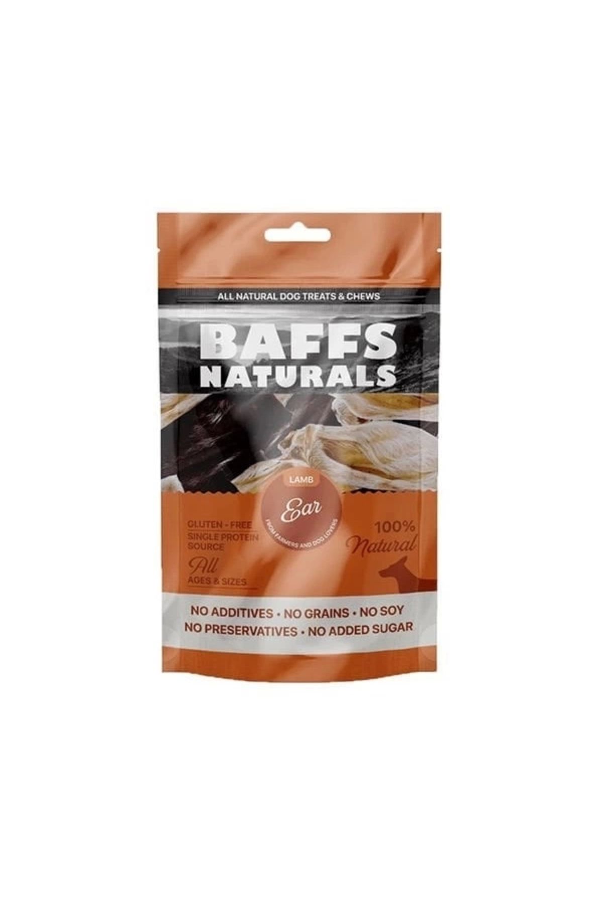 YNT İthalat Baffs Naturals Kuzu Kulağı Köpek Ödül Maması 100 Gr
