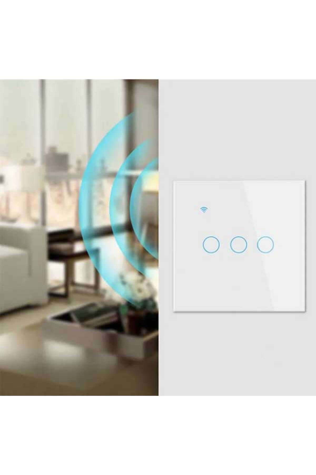 CLASSLIGHTS-Întrerupător inteligent triplu tactil, alb, Wifi, 10a, control vocal, Smart Life / Tuya, LED 5