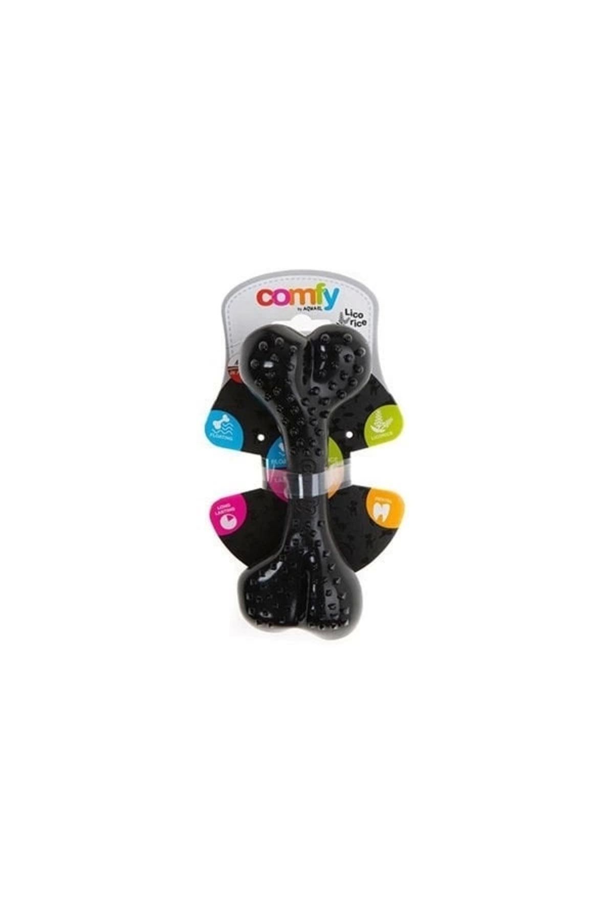 YNT İthalat Aquael Comfy Toy Kemik Şeklinde Meyan Kökü Aromalı Köpek Oyuncağı Siyah 16.5 Cm