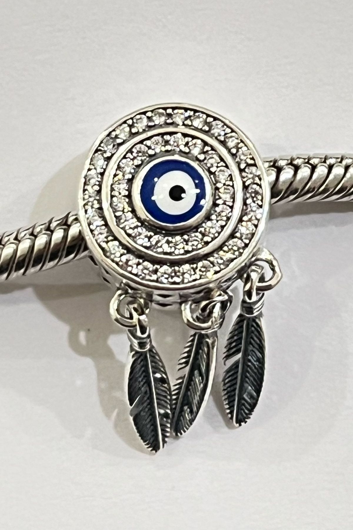 Fubena Yuvarlak Nazar Taşlı Spiritüel Düş Kapanı Charm