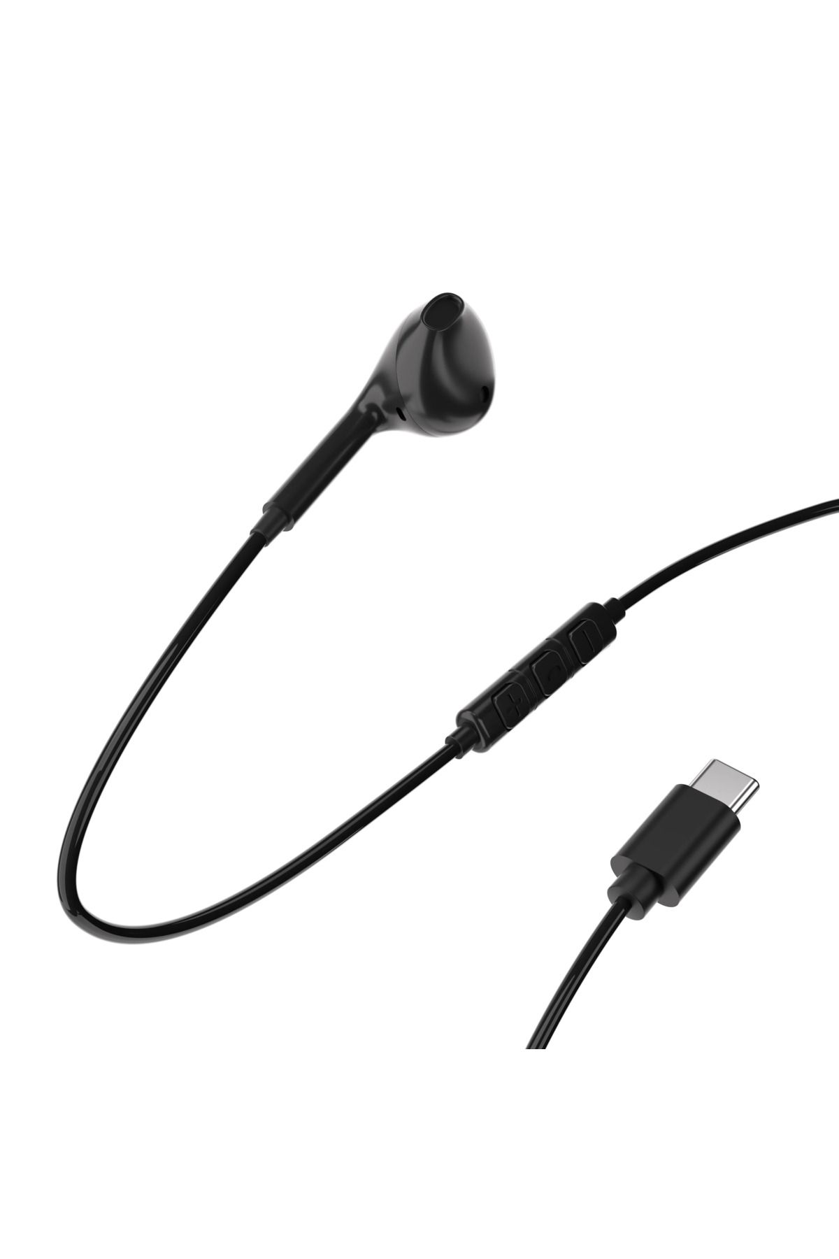 Powerology HD Ses Mono USB-C Kulaklık 1.2m Uzun Kablo Telefon Bilgisayar Tablet USB-C Uyumlu