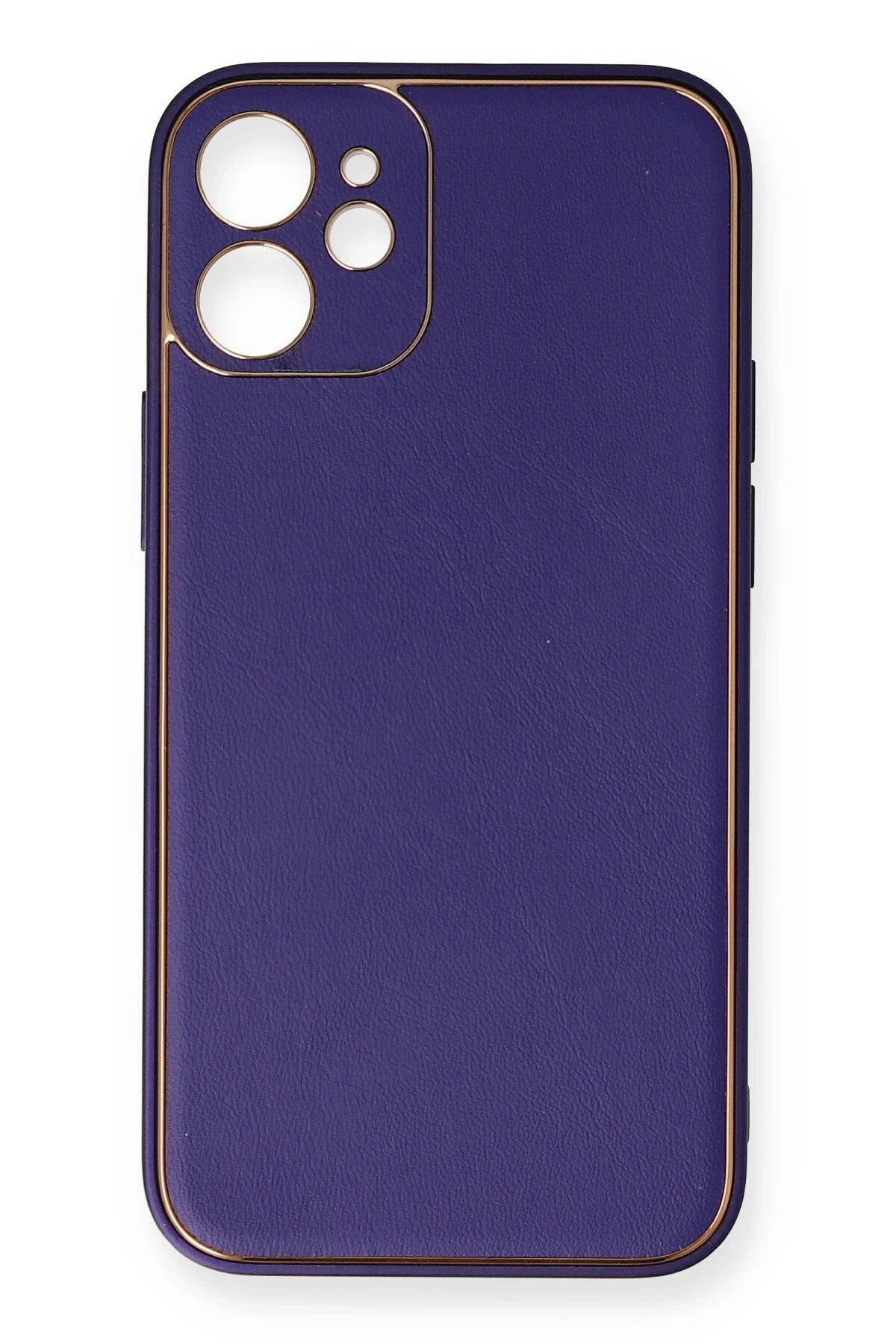 NewFace iPhone 12 Mini Kılıf Coco Deri Silikon Kapak - Mor YNSMR