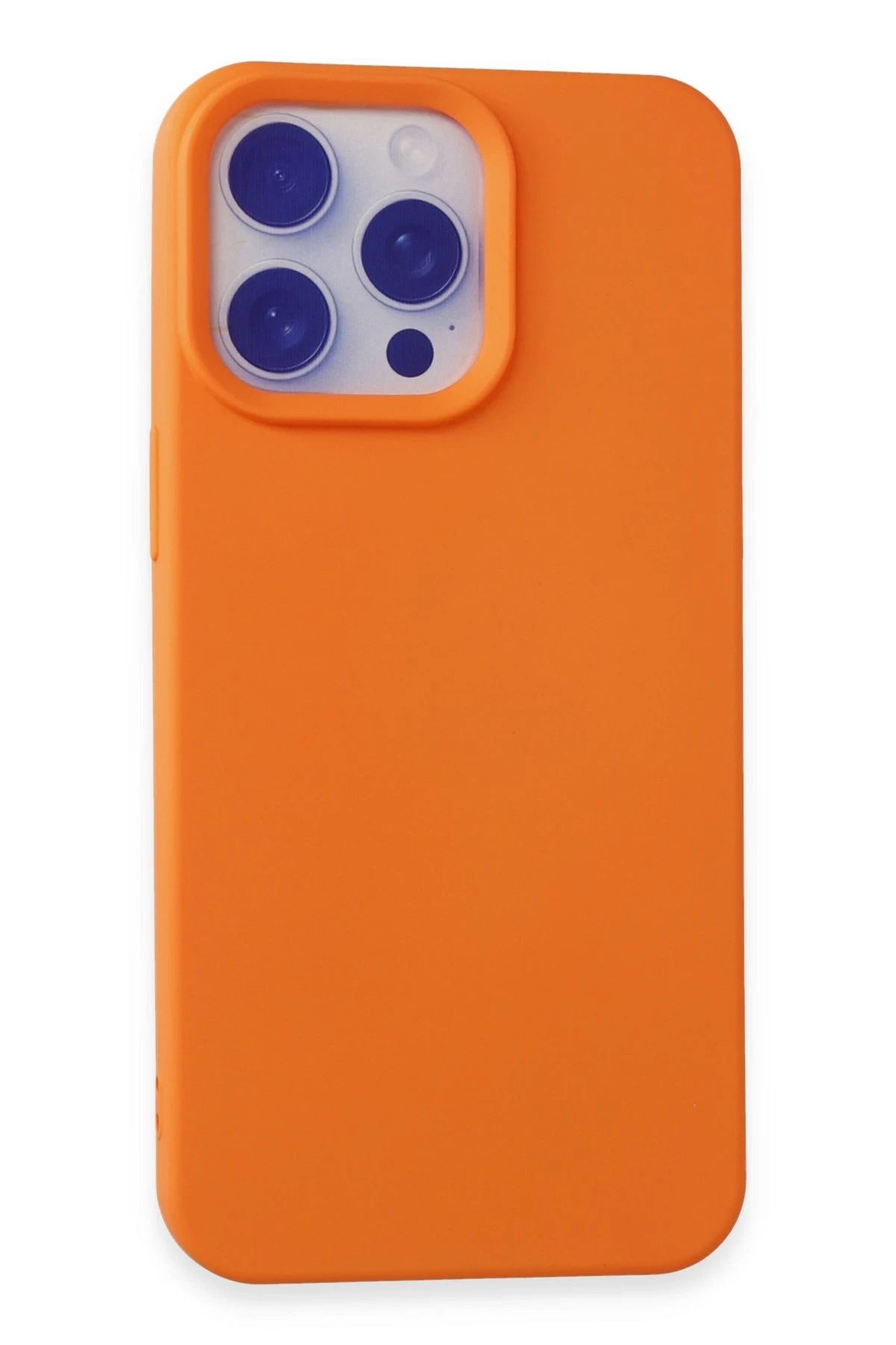 NewFace iPhone 15 Pro Max Kılıf Nano içi Kadife Silikon - Turuncu JOJUA