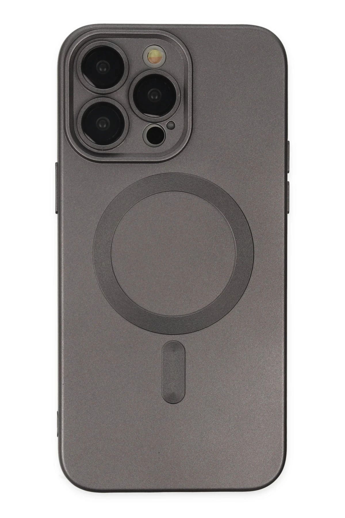 NewFace iPhone 13 Pro Kılıf Moshi Lens Magneticsafe Silikon - Füme HNZRN
