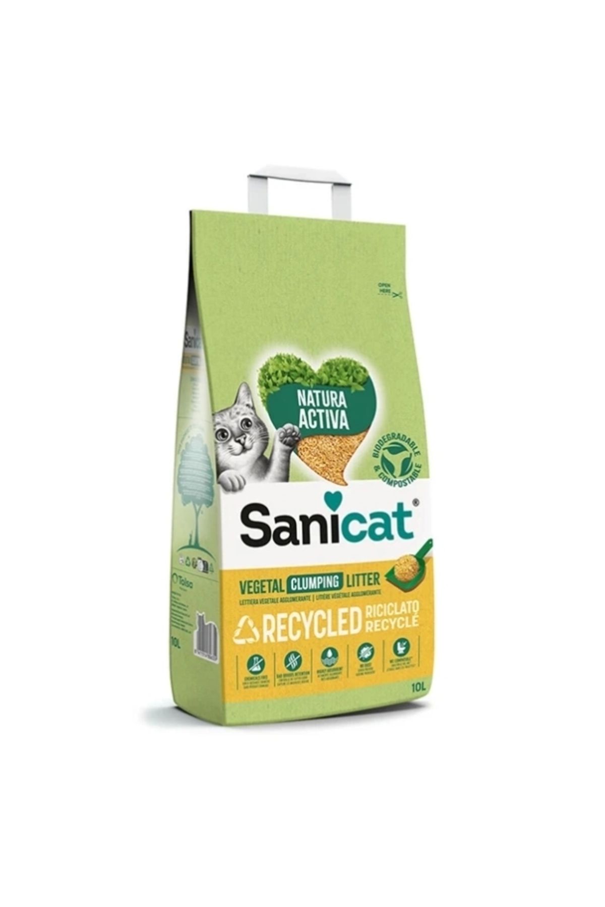 YNT İthalat Sanicat Natura Activa Topaklanan Kokusuz Doğal Kedi Kumu 10 Lt