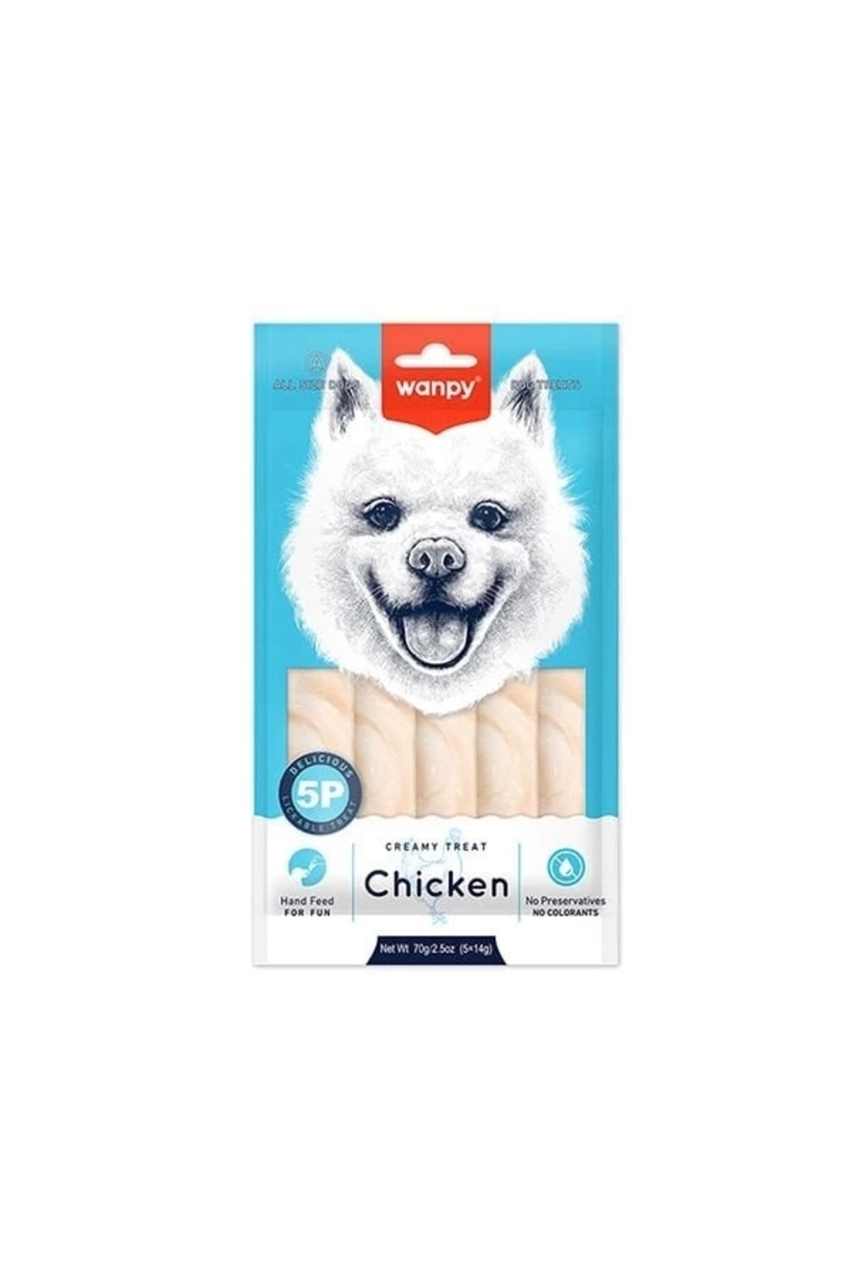 YNT İthalat Wanpy Krema Tavuklu Sıvı Köpek Ödülü 5x14 Gr