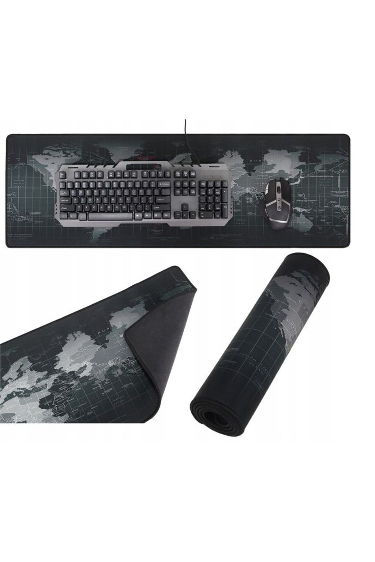 zola-Mouse pad, rubberized for gaming, World Map, 80x30cm 1