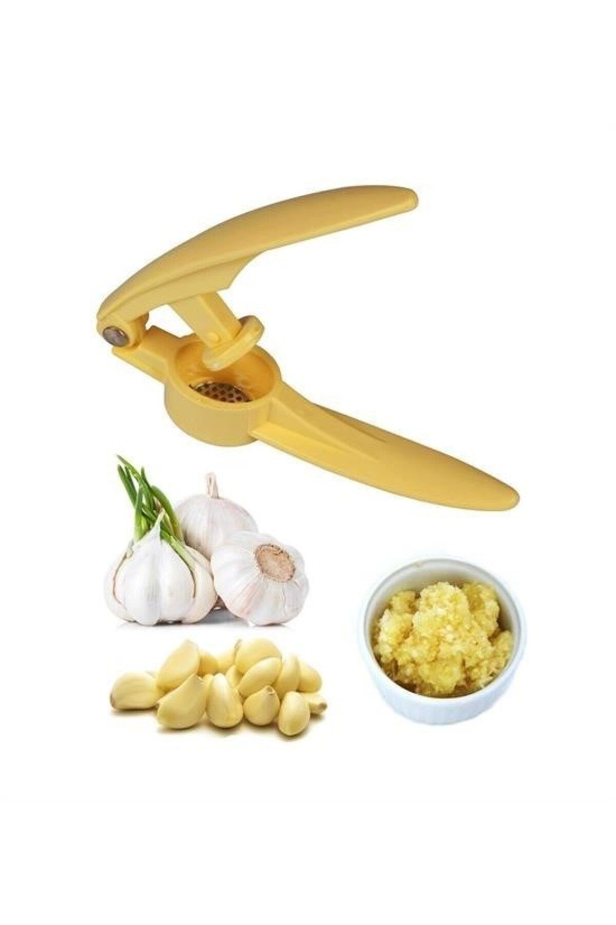 Allproduct ® Pratik Kolay Yıkanabilir Sarımsak Ezme Aparatı Sarımsak Ezici Pres
