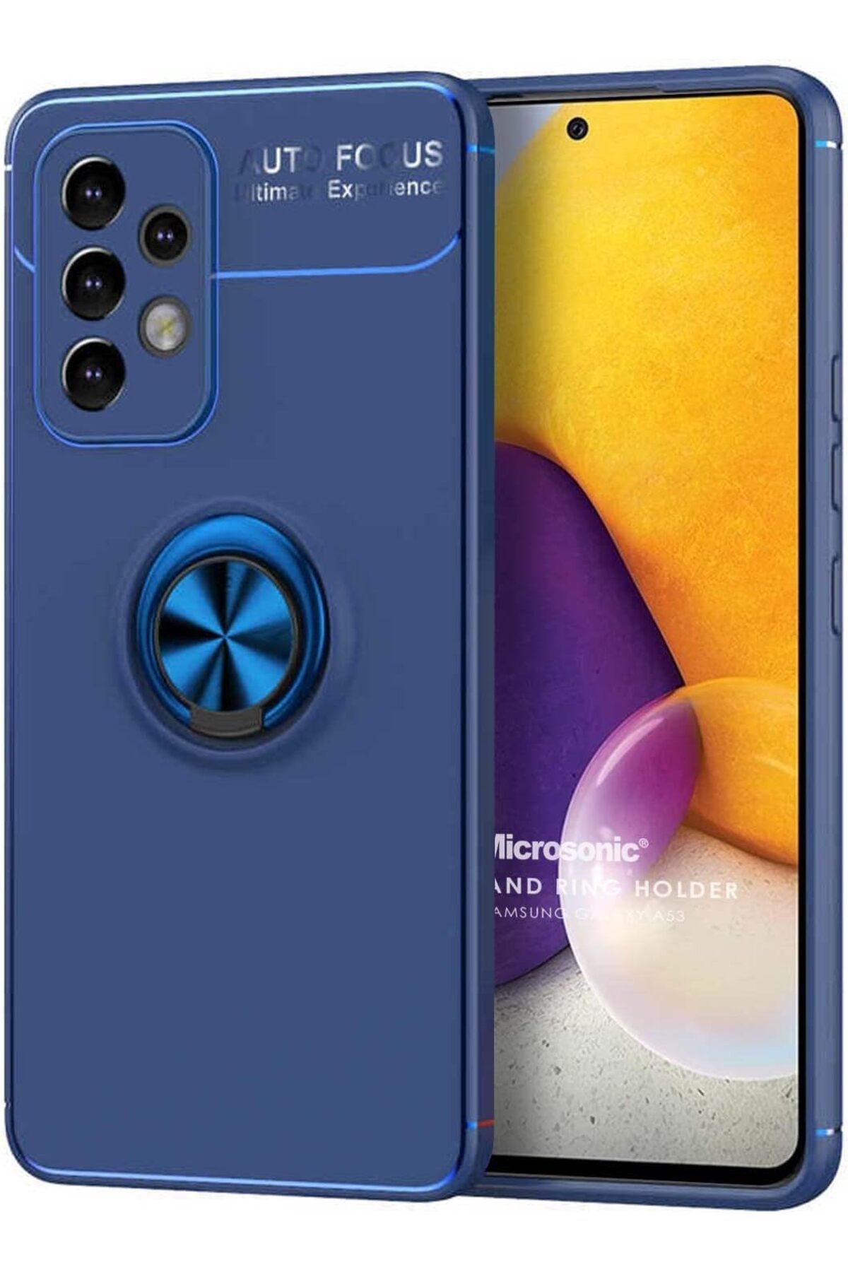 STOREMAX daliashops Galaxy A53 5G için Kılıf Kickstand Ring Holder Lacivert [Galaxy A53 5G ile Uyumlu Kıl