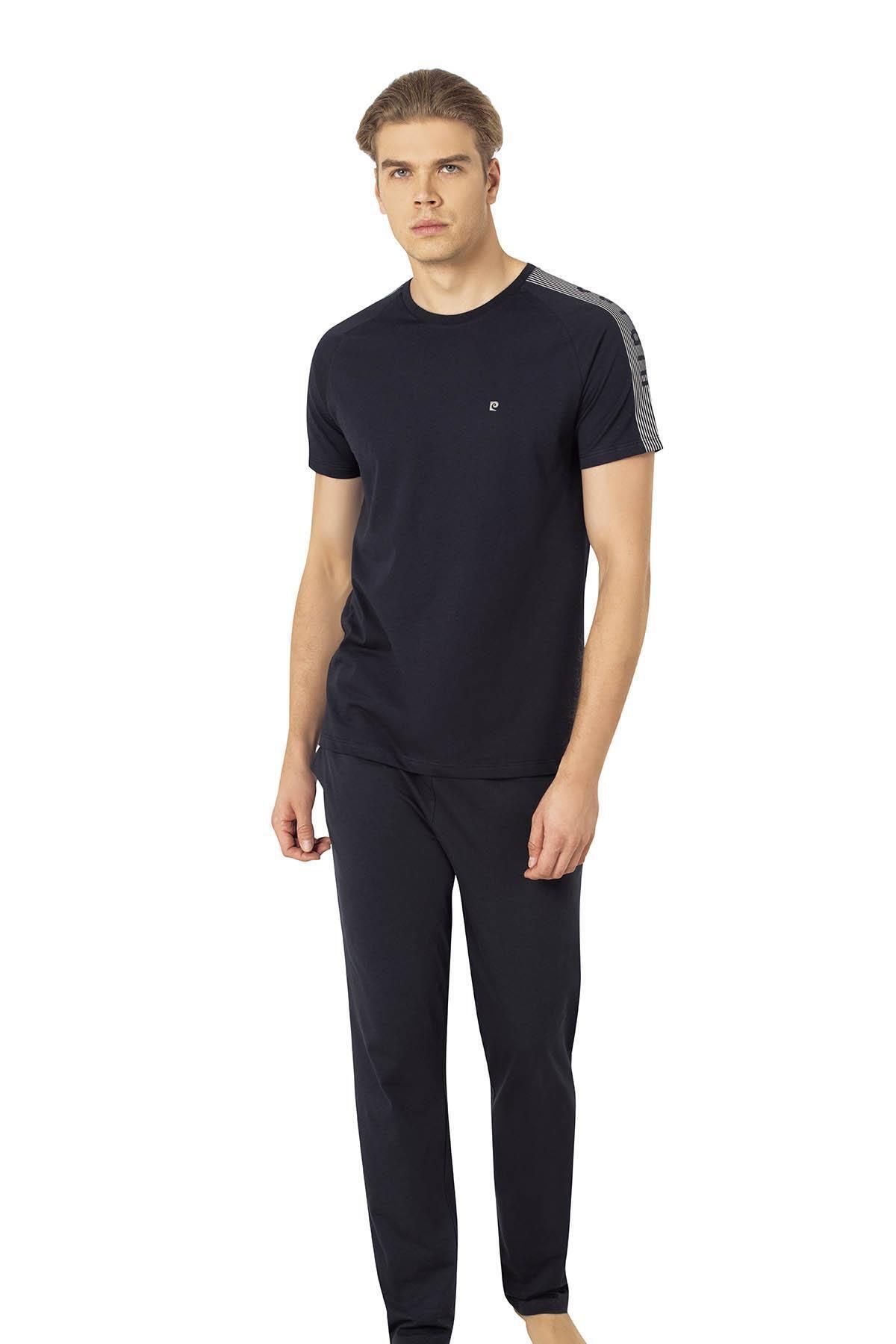 Pierre Cardin %100 Pamuk Erkek Pijama Takım,Bisiklet Yaka, Kısakol, Cepli