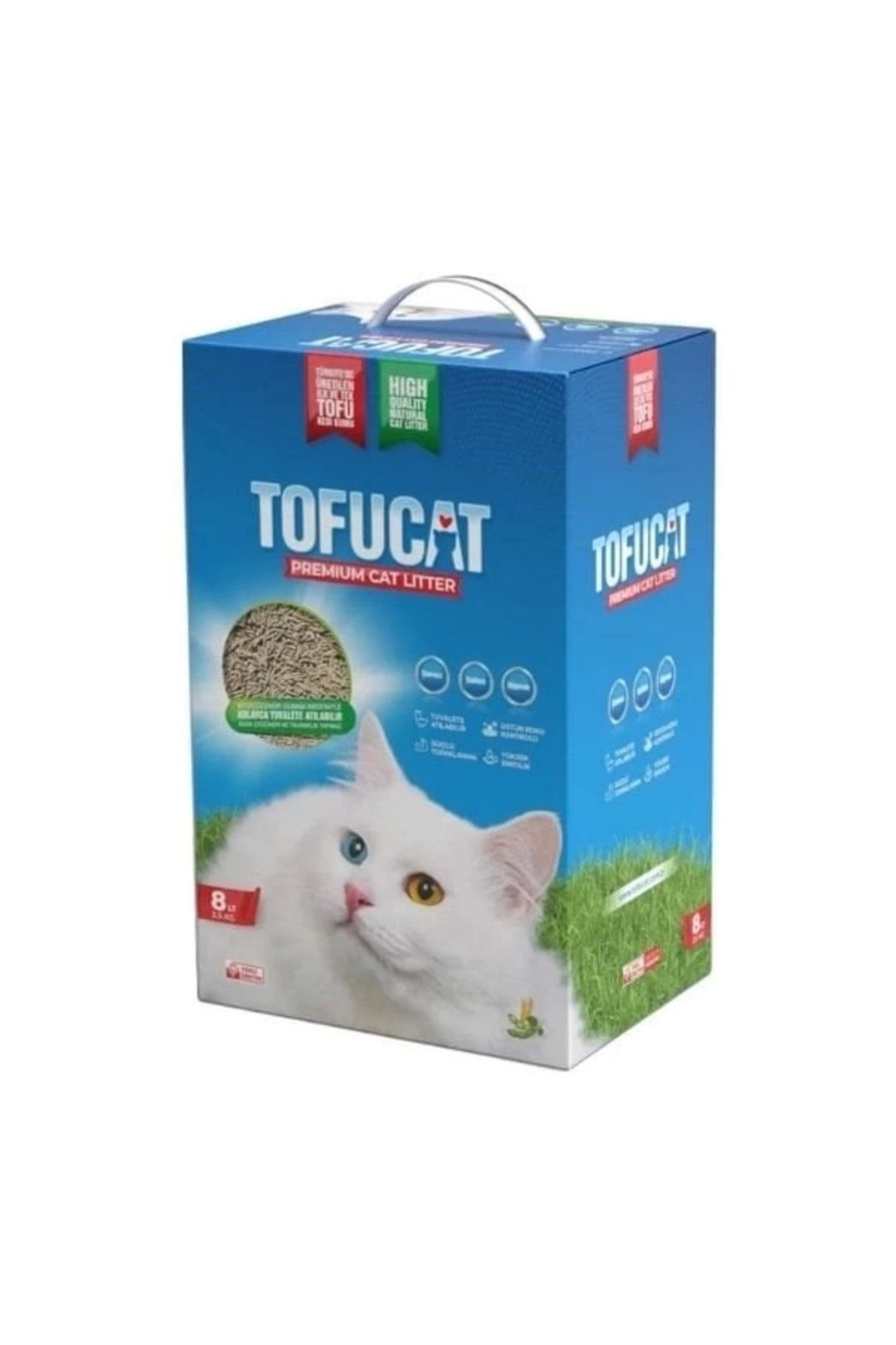 YNT İthalat TofuCat Tuvalete Atılabilen Koku Hapsedeci Topaklanan Doğal Kedi Kumu 8 Lt