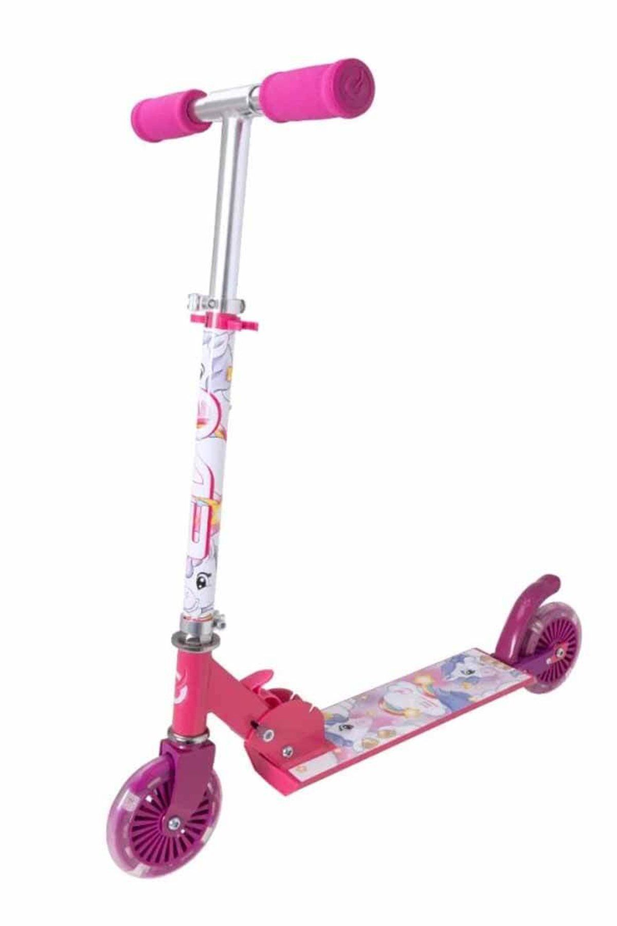 PopŞeker 2 Tekerlekli Katlanabilir Unicorn Inline Işıklı Scooter: Pratik, Şık ve Büyülü Sürüş Deneyimi!