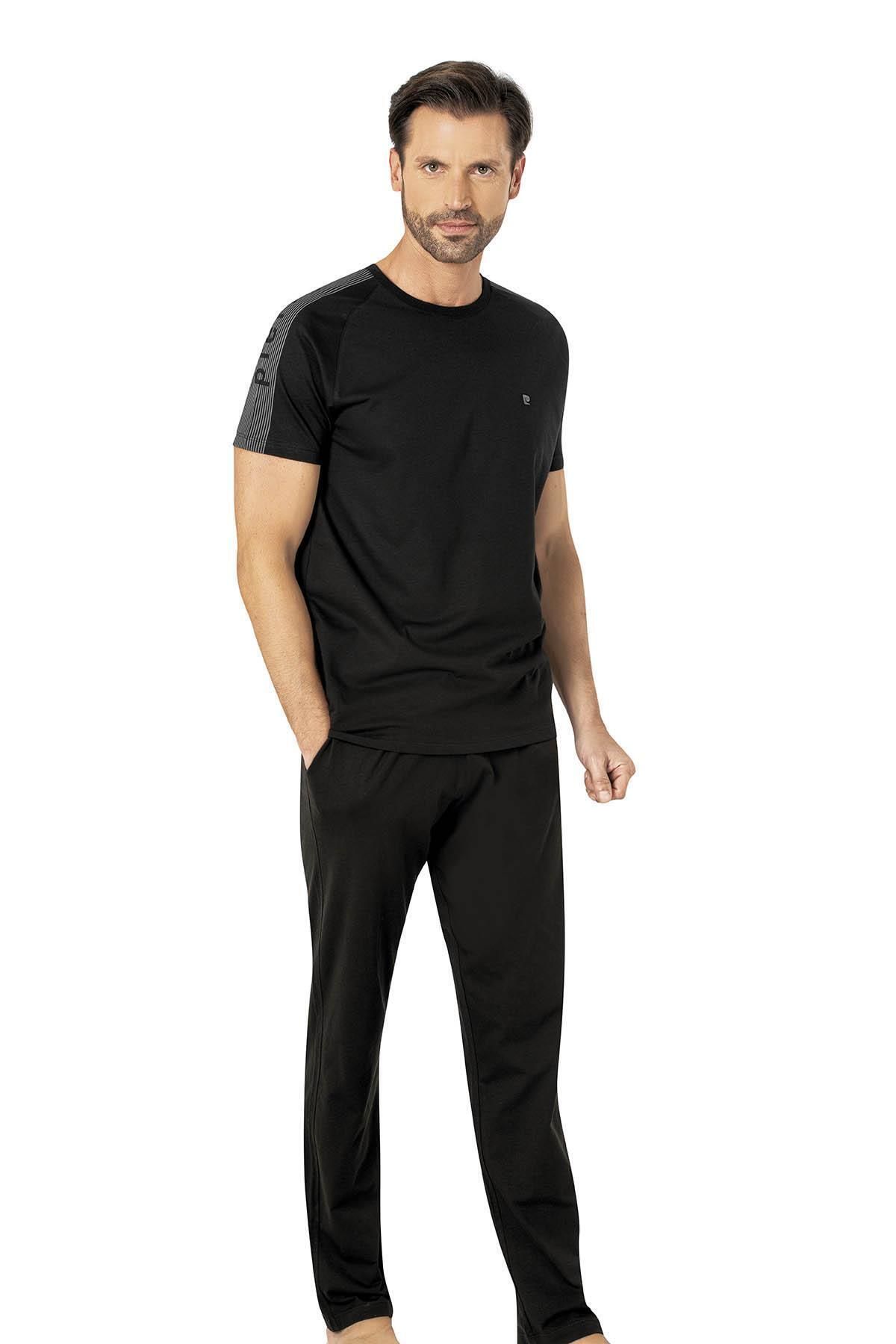 Pierre Cardin %100 Pamuk Erkek Pijama Takım,Bisiklet Yaka, Kısakol, Cepli