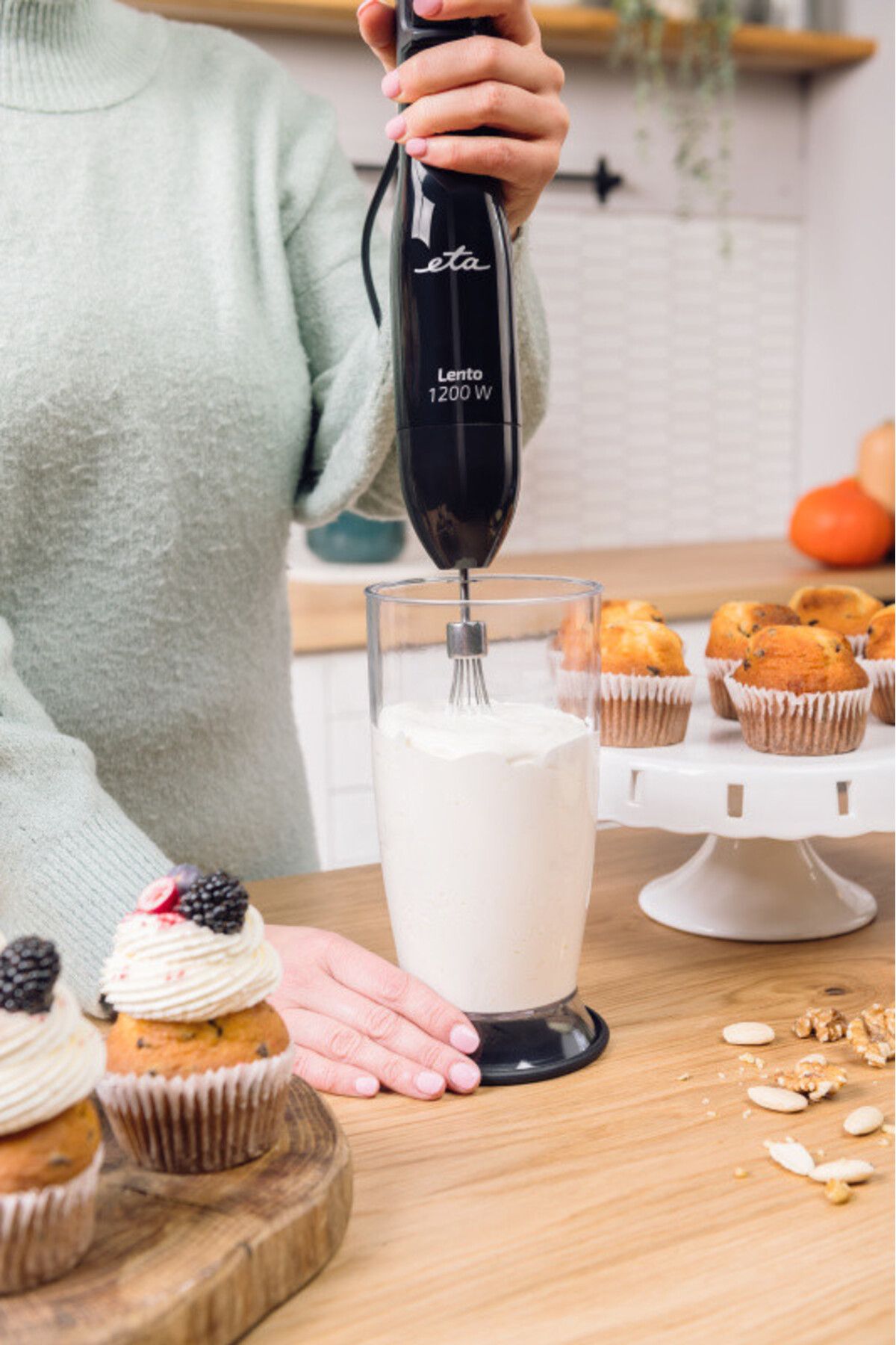 ETA-Blender de mana 4 in 1 ETA Lento 4017 90000, 1200 W, 2 recipiente, atasament piure 16