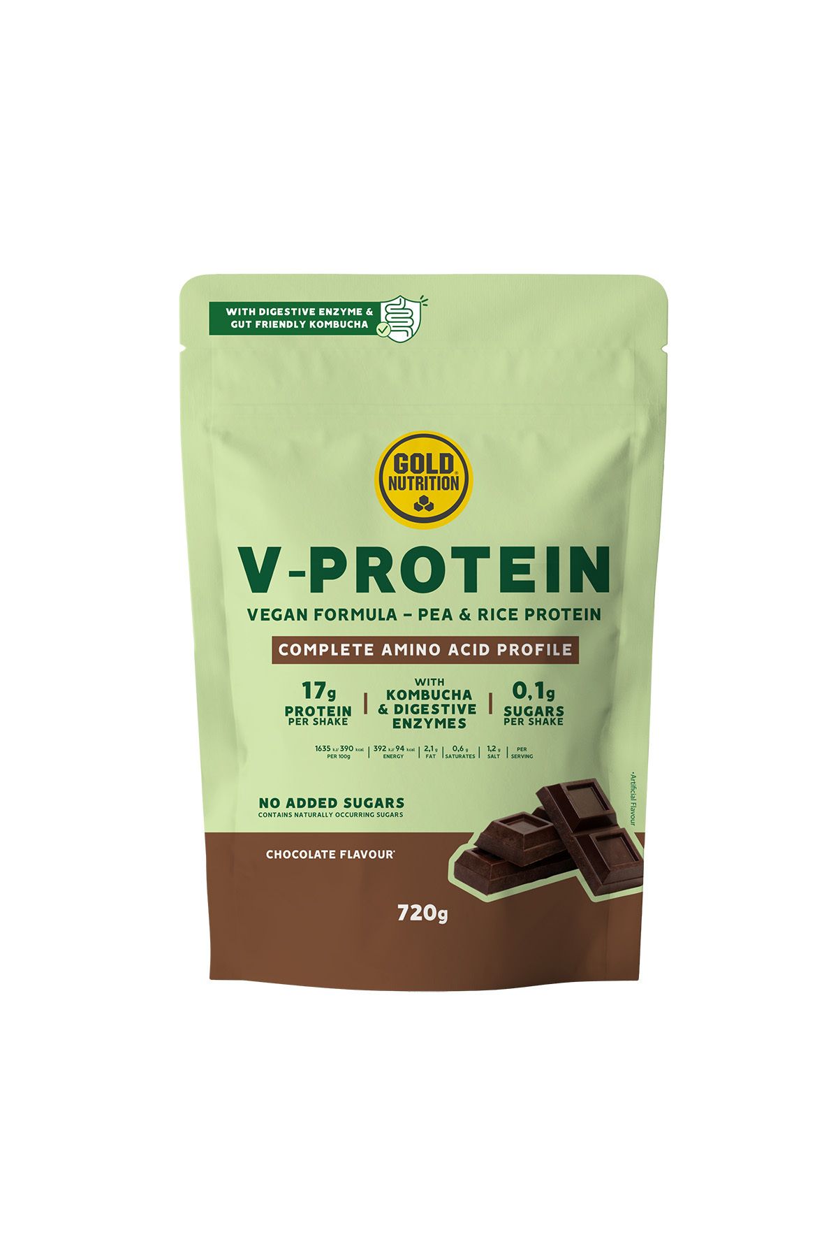 GOLDNUTRITION Pudra Proteica Vegetala, Goldnutrition, V Protein Ciocolata, 720 G - One Size