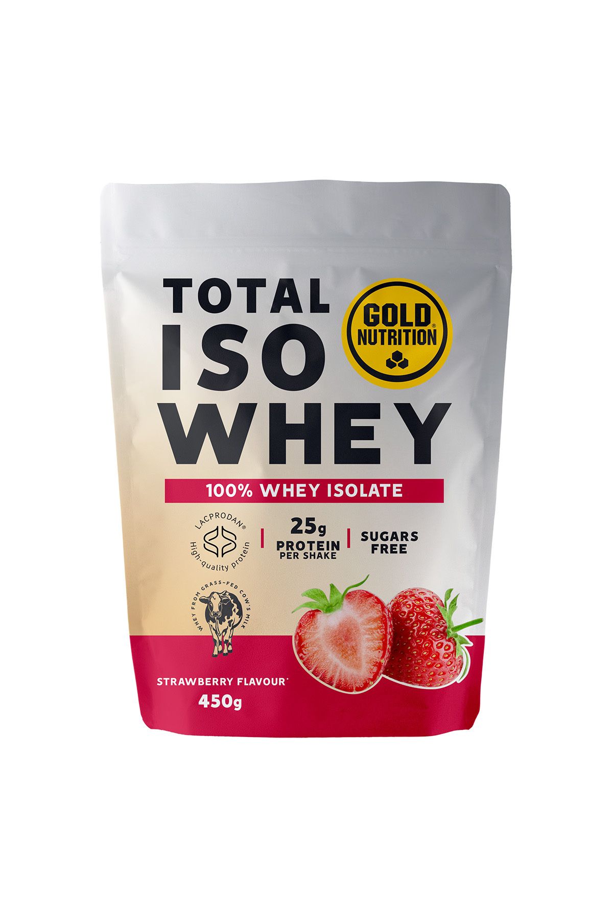 GOLDNUTRITION Pudra Proteica Izolat, Goldnutrition, Total Iso Whey, Capsuni, 450g - One Size