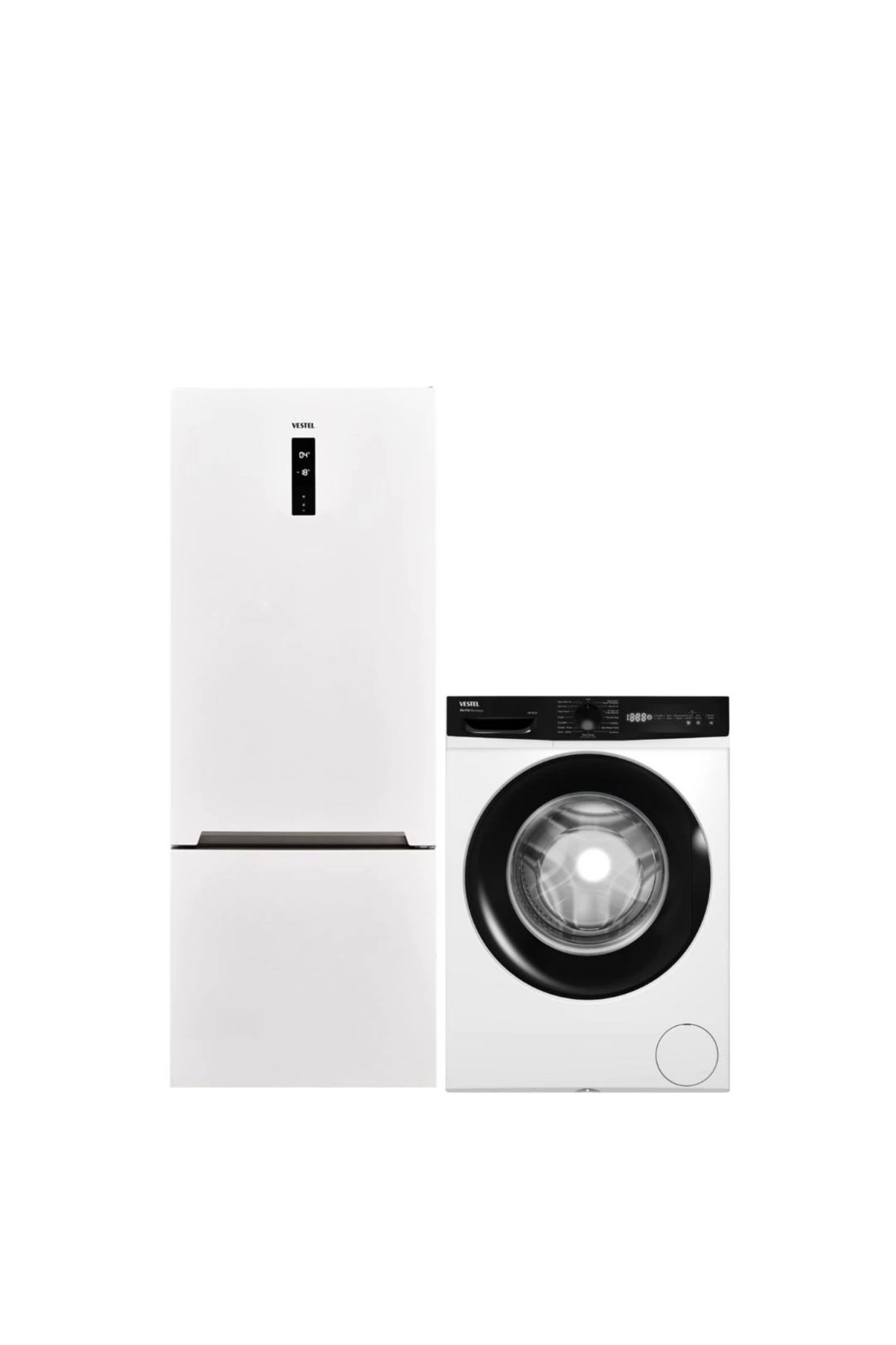 Vestel 2'li Beyaz Eşya Seti (CMI 118321 Çamaşır + NFK52112 E Buzdolabı)