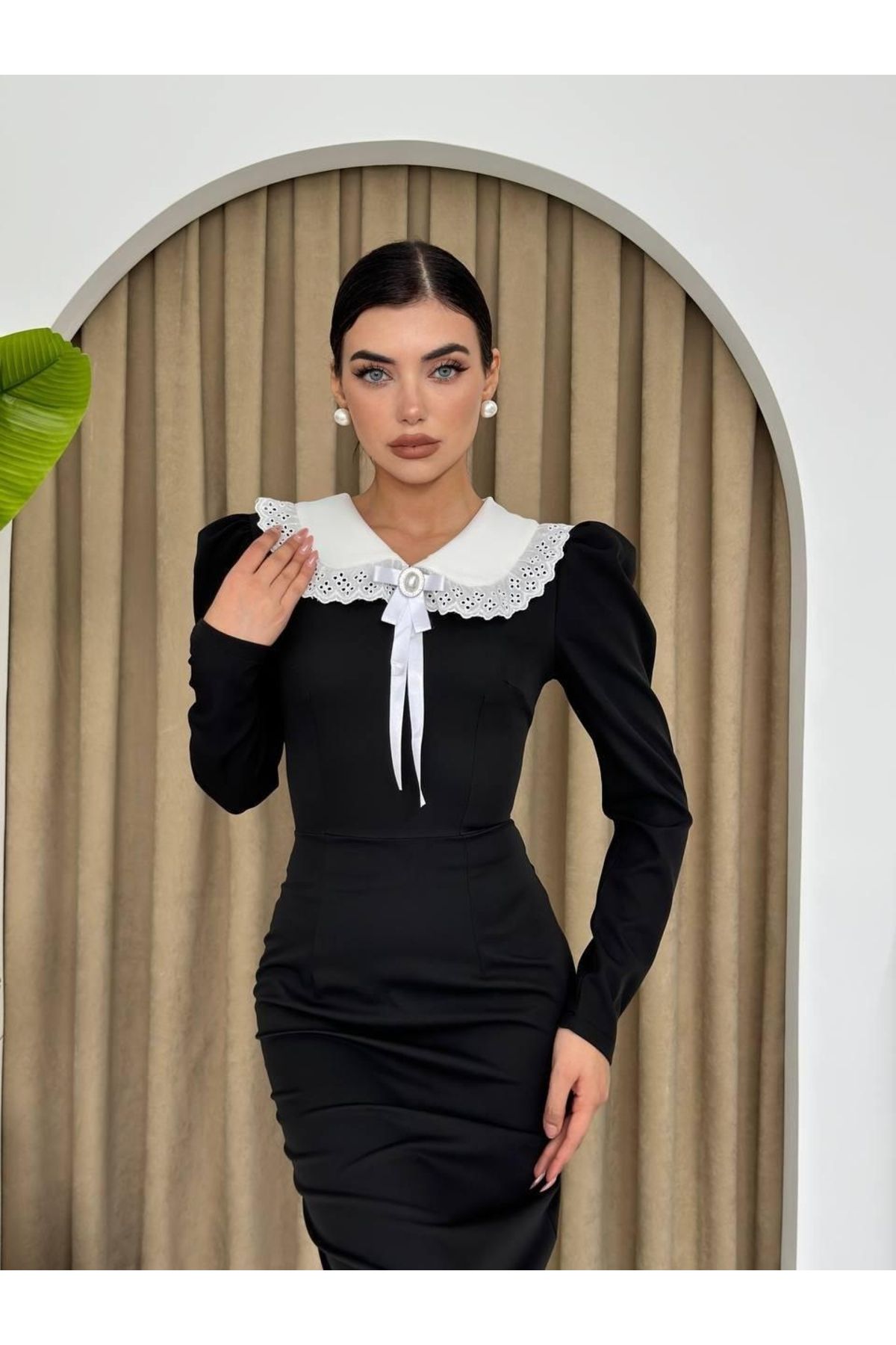 ASFSTORE Coventry Yakalı Elbise