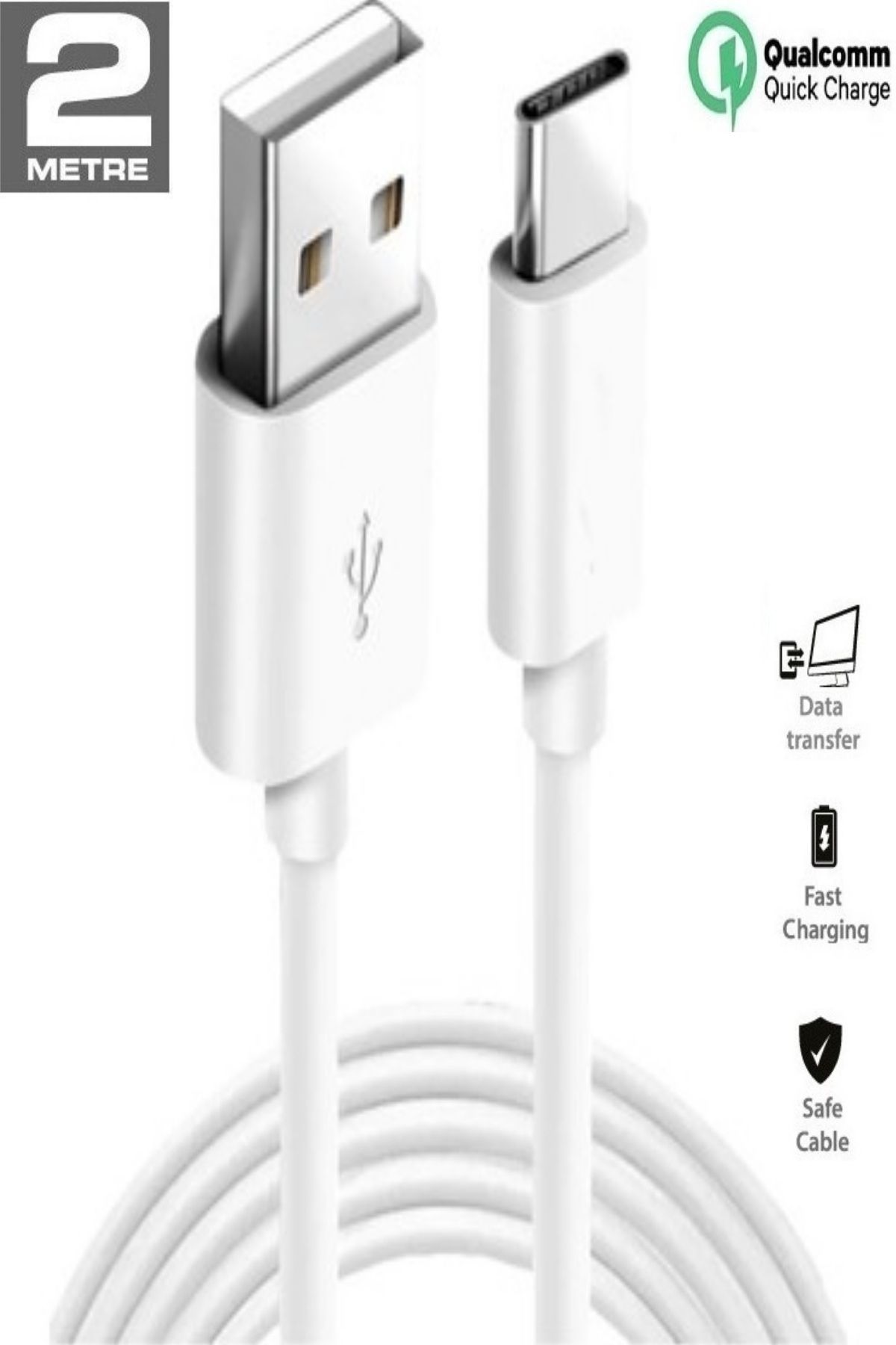 EMPORİUMOOD HTC 10 Lifestyle Uyumlu Hızlı Şarj Ve Data Kablosu 2.1 Amper 2 Metre