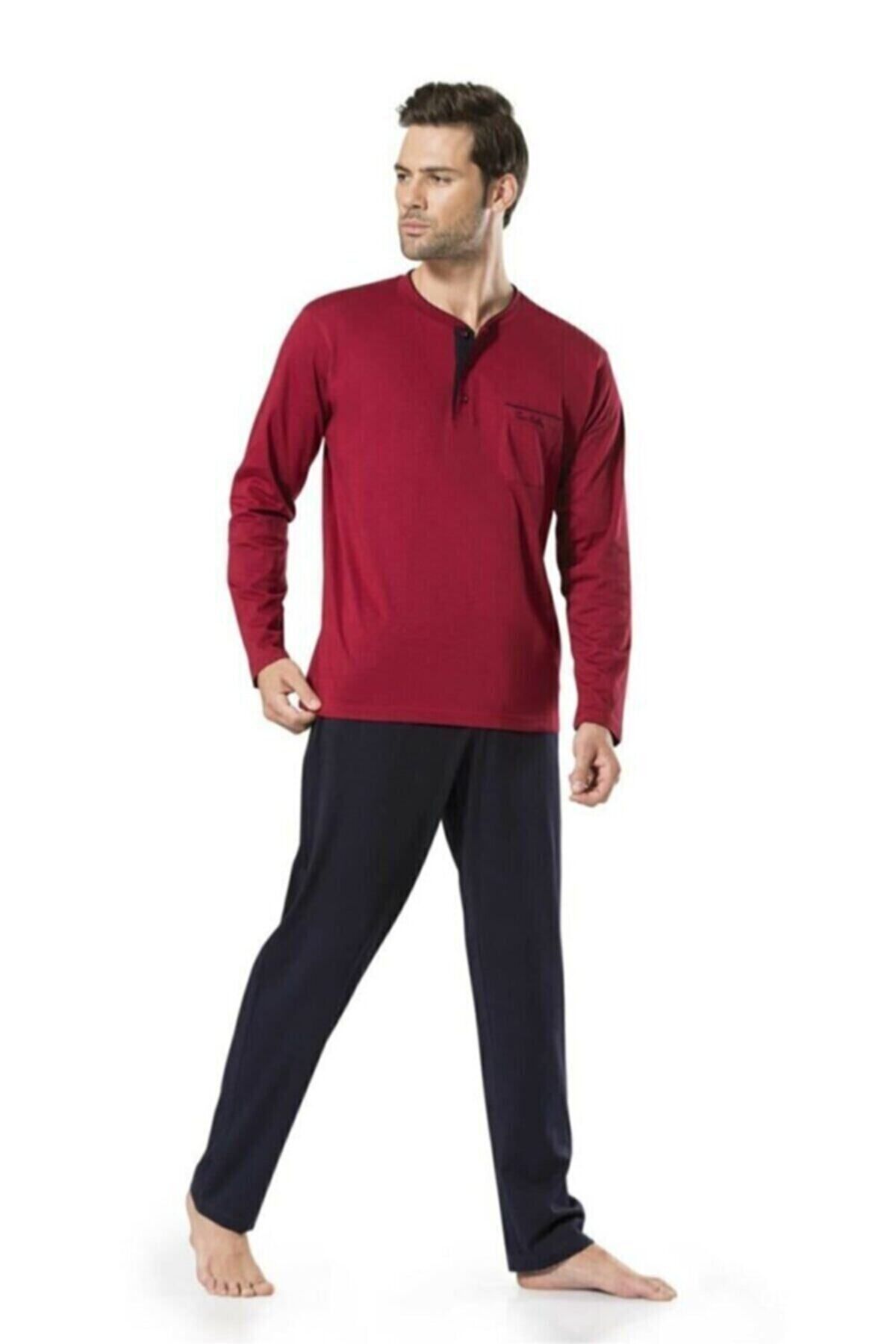 Pierre Cardin Erkek Bordo Damat Çeyizlik Pijama Çorap Atlet Boxer Takımı 5'li Set