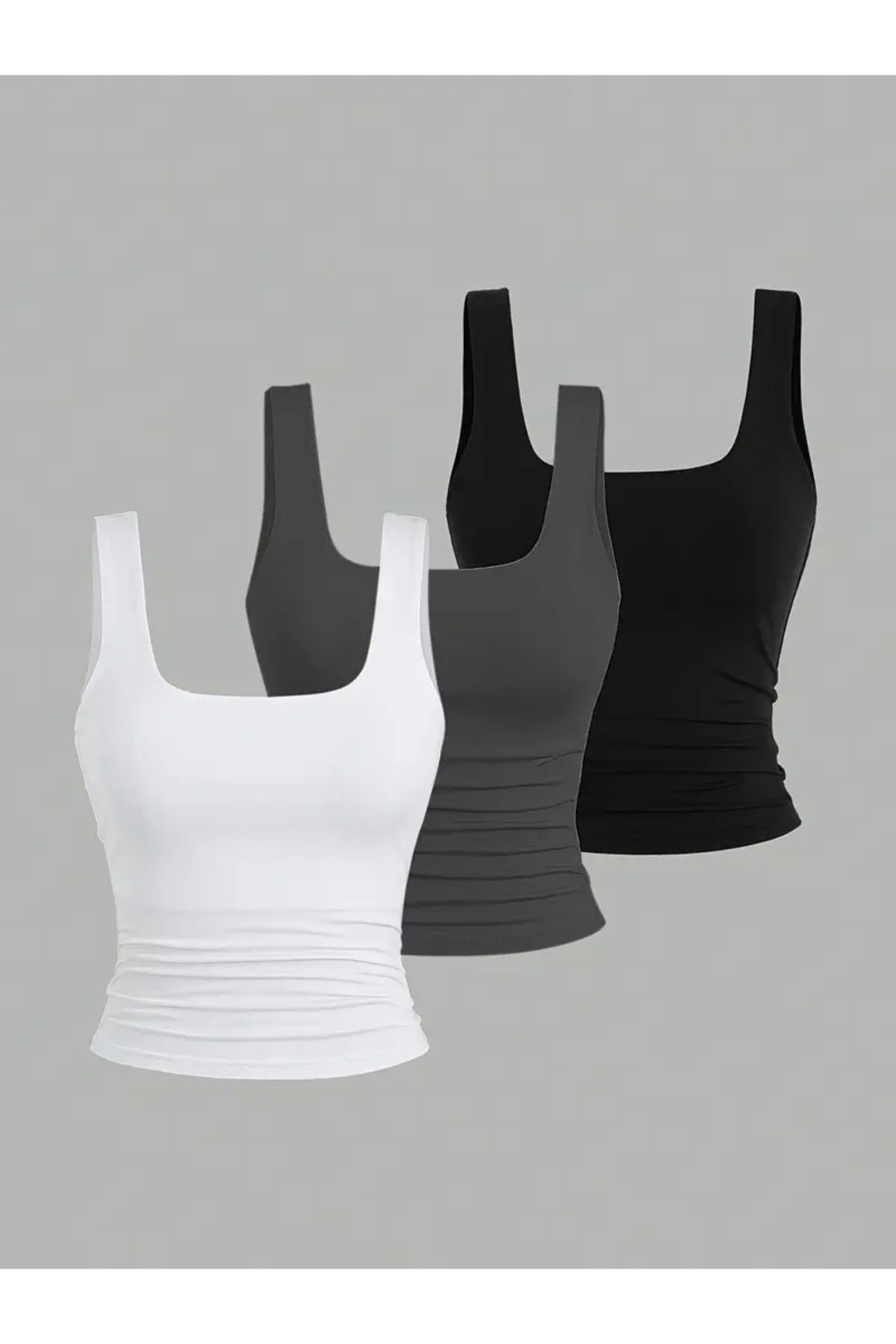 npLStore Kadın 3'lü Likralı Basic Bluz