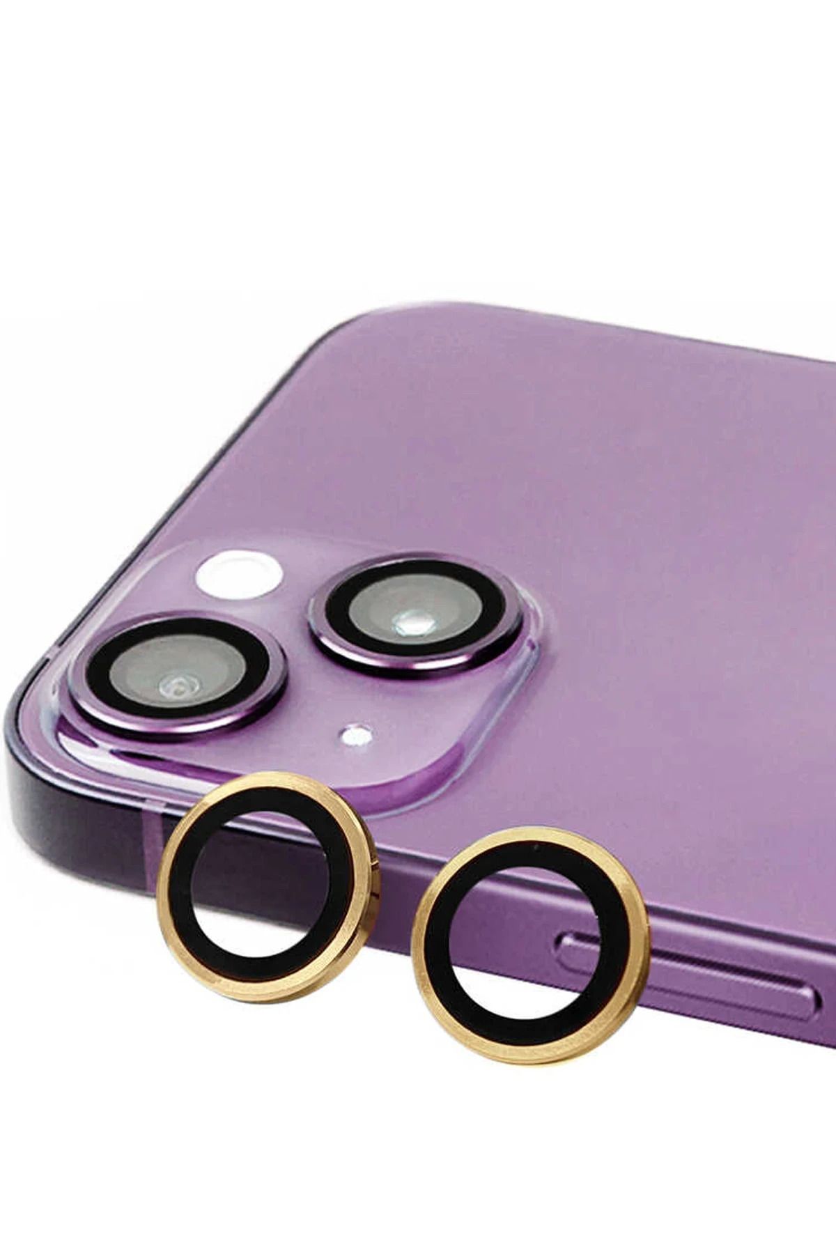 NewFace iPhone 15 Raze Metal Kamera Lens - Sarı YNSMR
