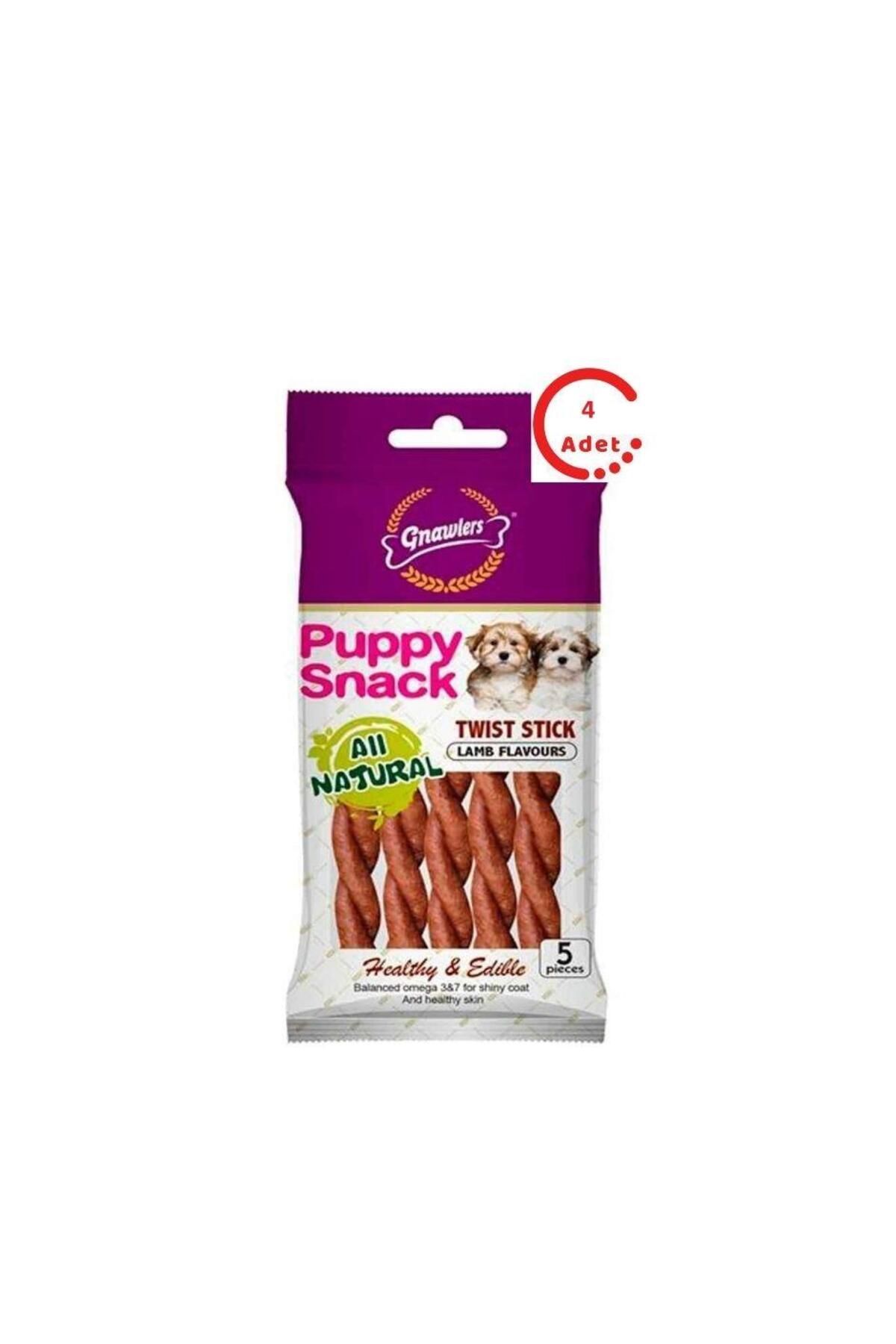 Gnawlers Twist Stick Kuzu Etli Köpek Ödülü 5'li Paket x 4 Adet
