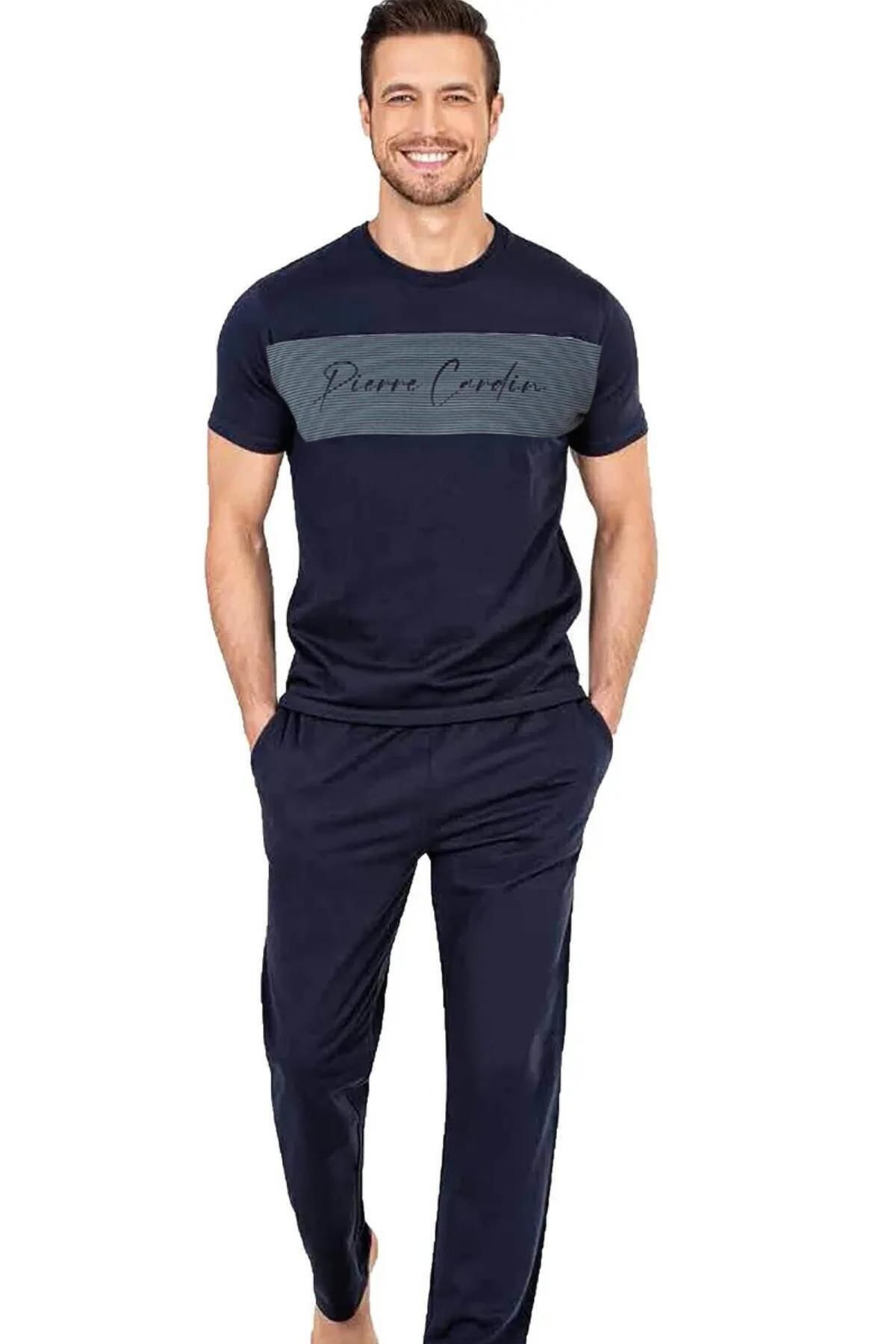 Pierre Cardin Lacivert Erkek Pijama Takım, %100 Pamuk