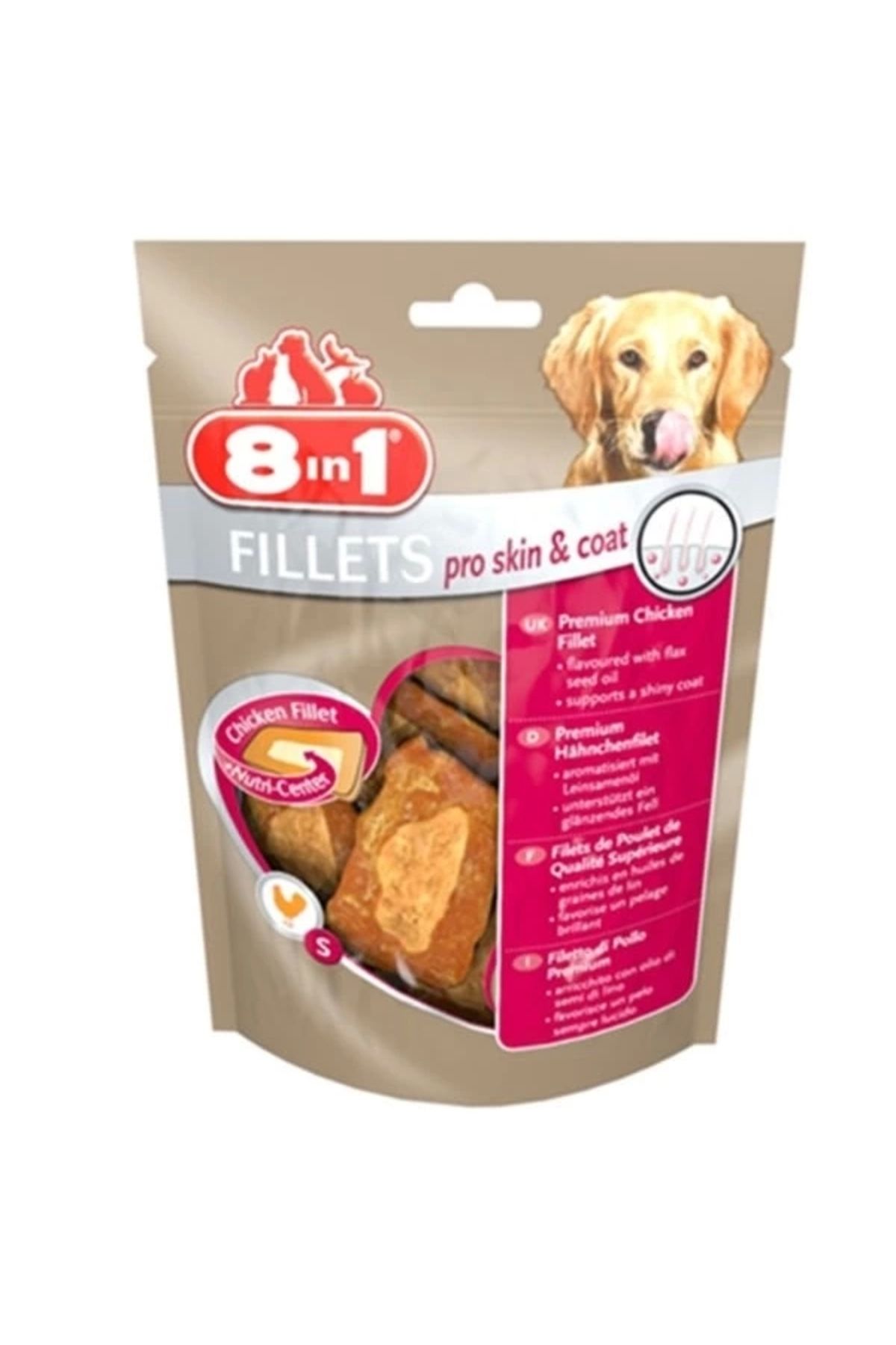 YNT İthalat 8 In 1 Fillets Pro Skin ve Coat Tavuklu Köpek Ödül Maması Small 80 Gr