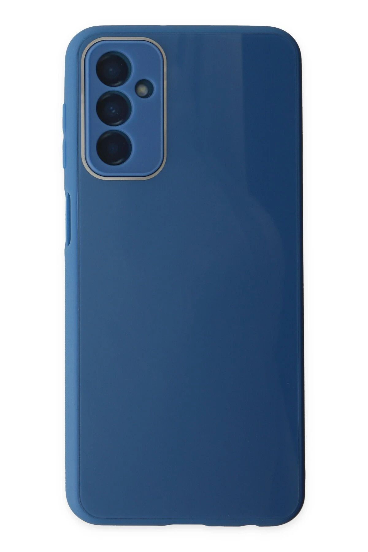 NewFace Samsung Galaxy M23 Kılıf Glass Kapak - Mavi INSLM