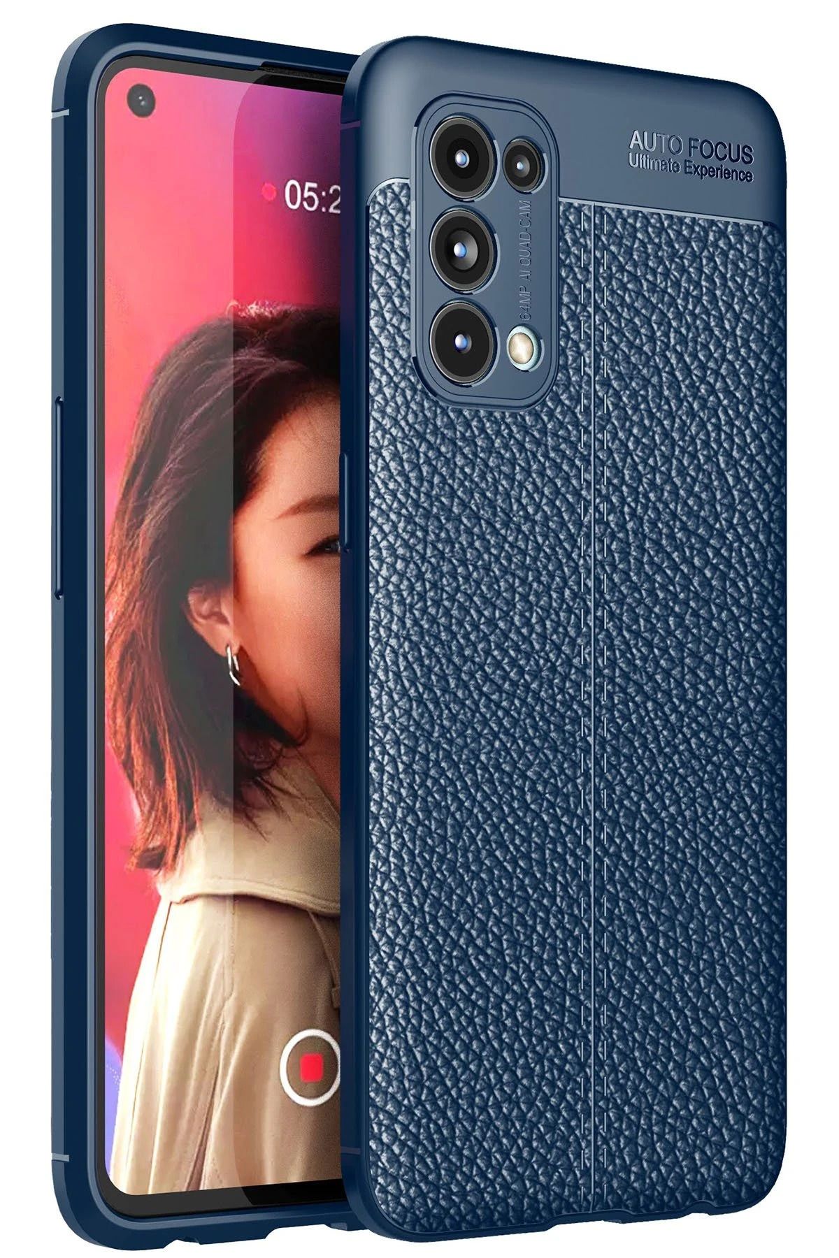 NewFace Reno 5 Kılıf Auto Focus Kapak - Lacivert JOJUA