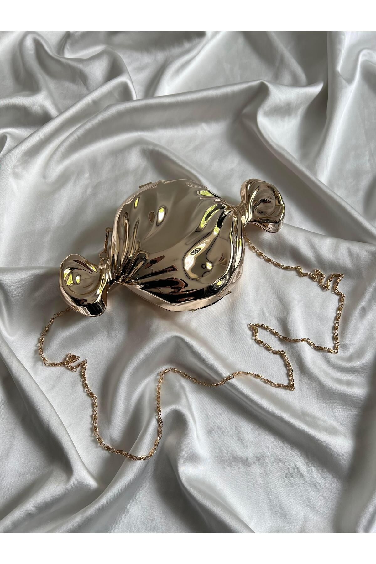 Mia Collection Sugar Abiye Model Düğün Nişan Çantası Gold