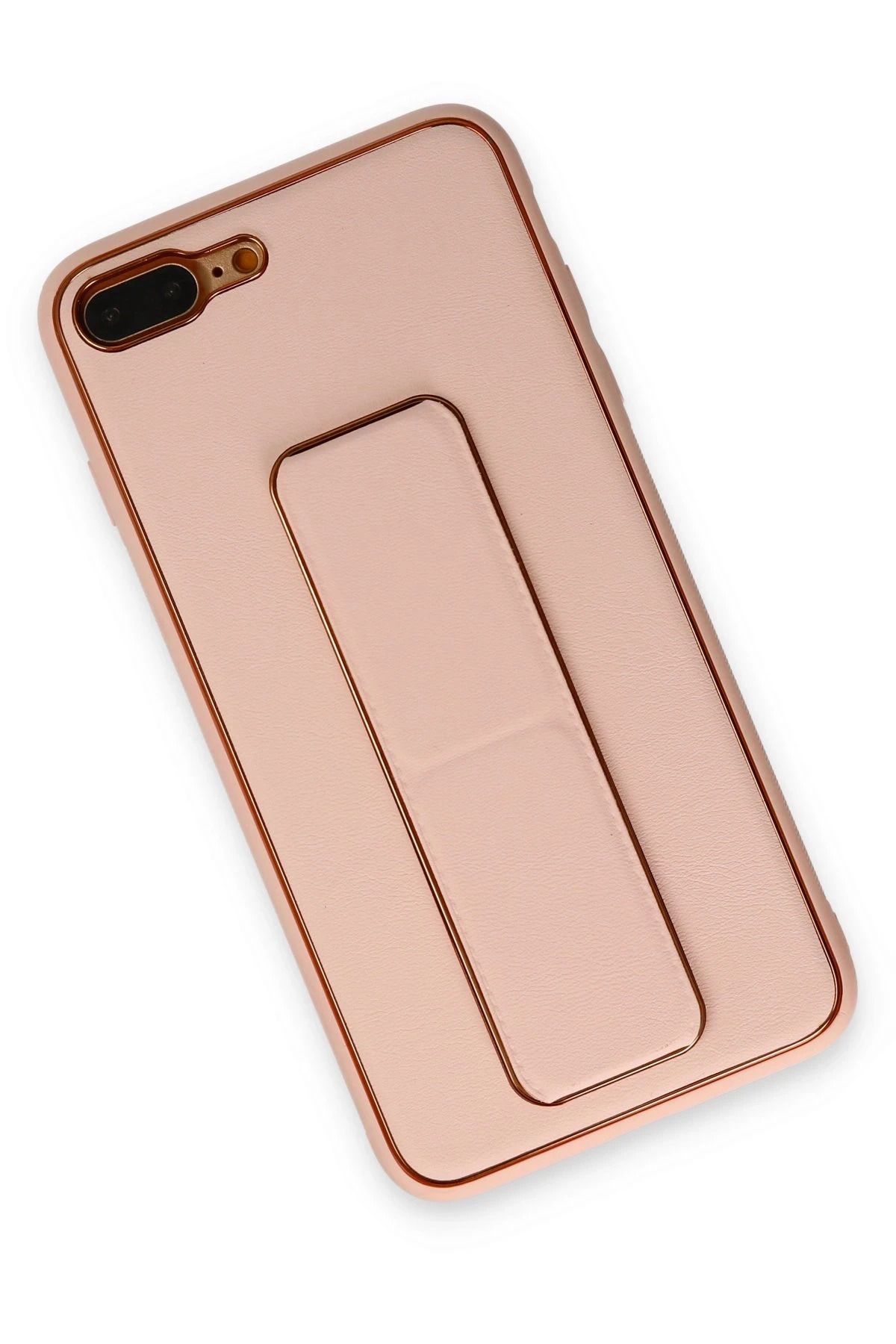 cepmoda iPhonE 7/8 PLUS | Coco STANDLI Deri Silikon Telefon Kılıfı - Lüx ve Dayanıklı Kapak | PUDRA