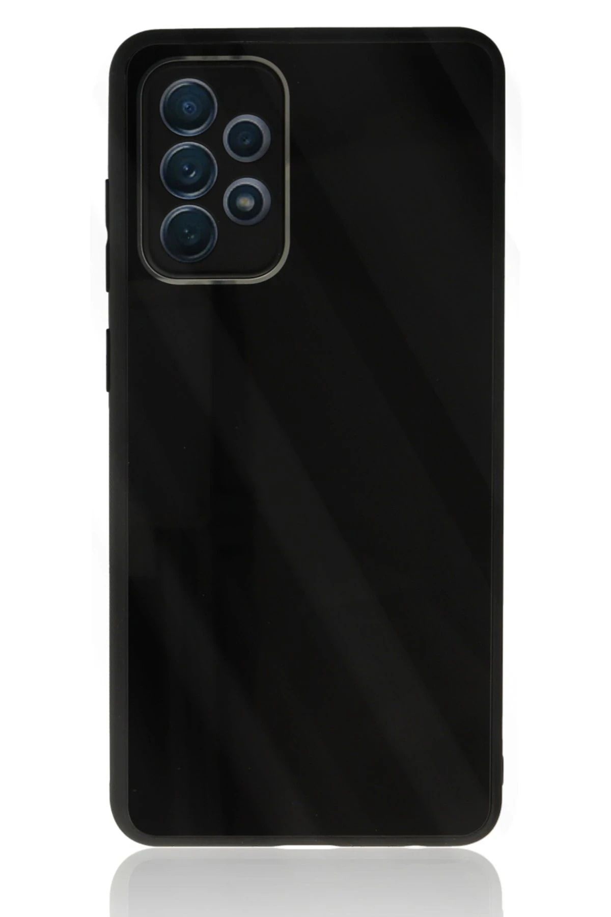 NewFace Samsung Galaxy A72 Kılıf Glass Kapak - Siyah INSLM