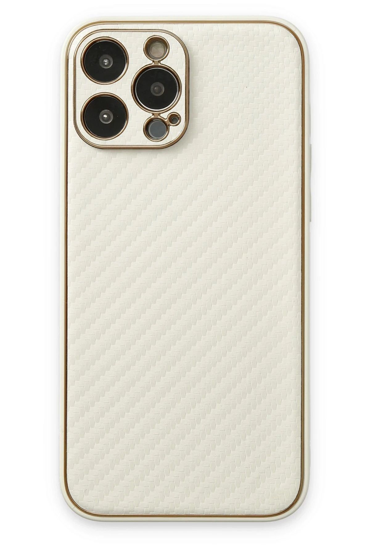 NewFace iPhone 13 Pro Max Kılıf Coco Karbon Silikon - Beyaz BSTMY