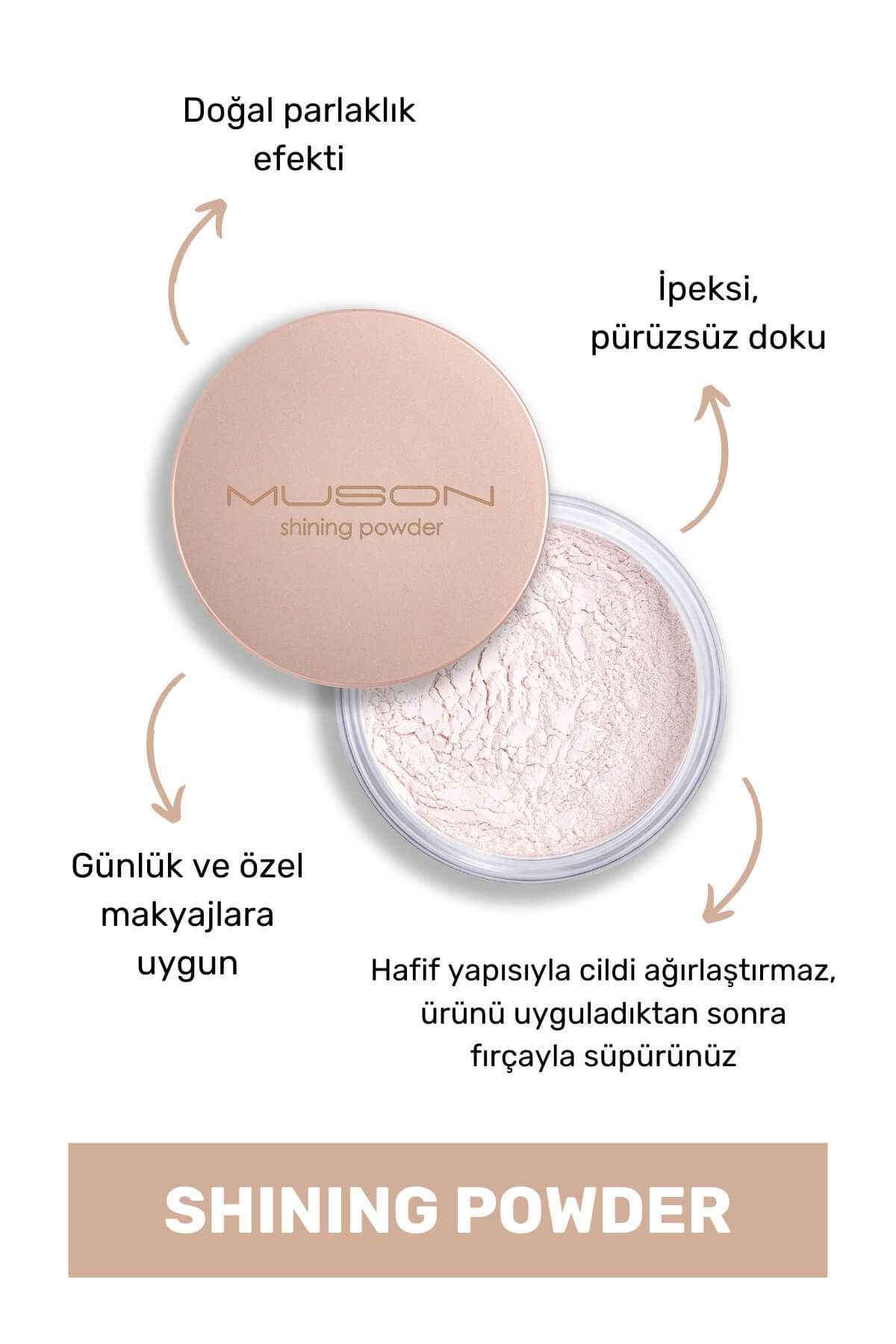 Shining Powder Glitter - Simli Inci Işıltılı Sabitleyici Toz Pudra