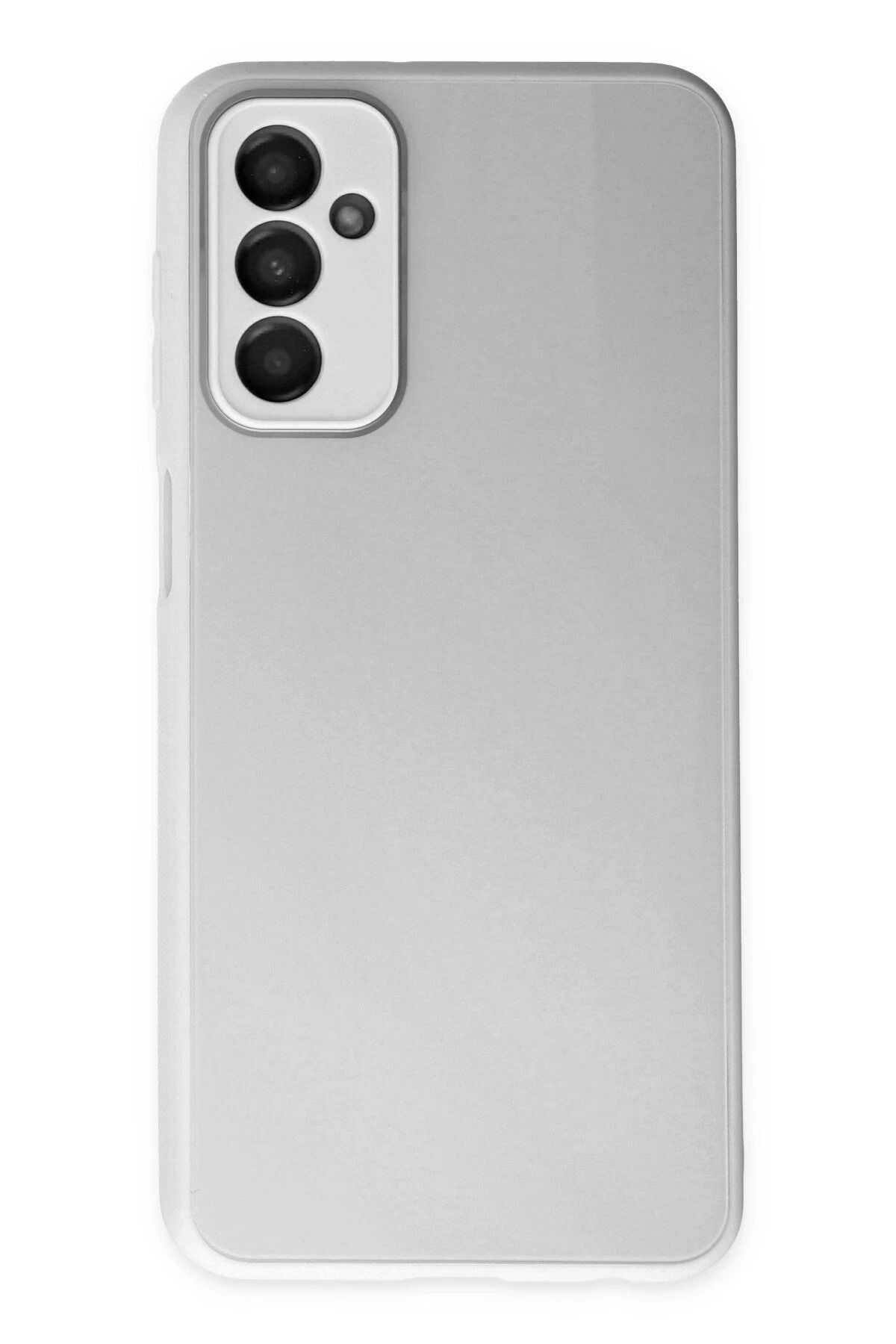 NewFace Samsung Galaxy M23 Kılıf Glass Kapak - Beyaz INSLM