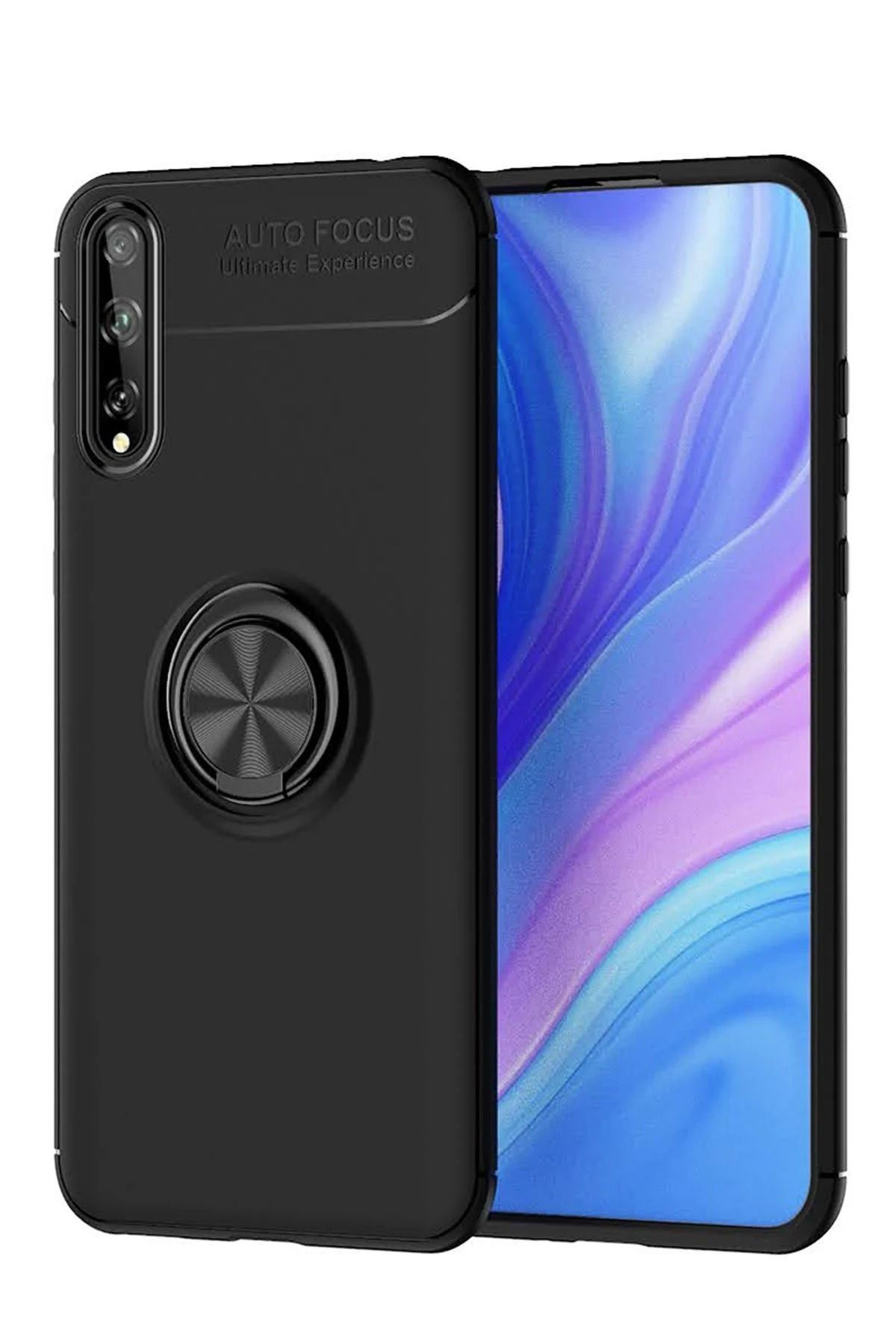 NewFace Huawei P Smart S Kılıf Range Yüzüklü Silikon - Siyah BSTMY