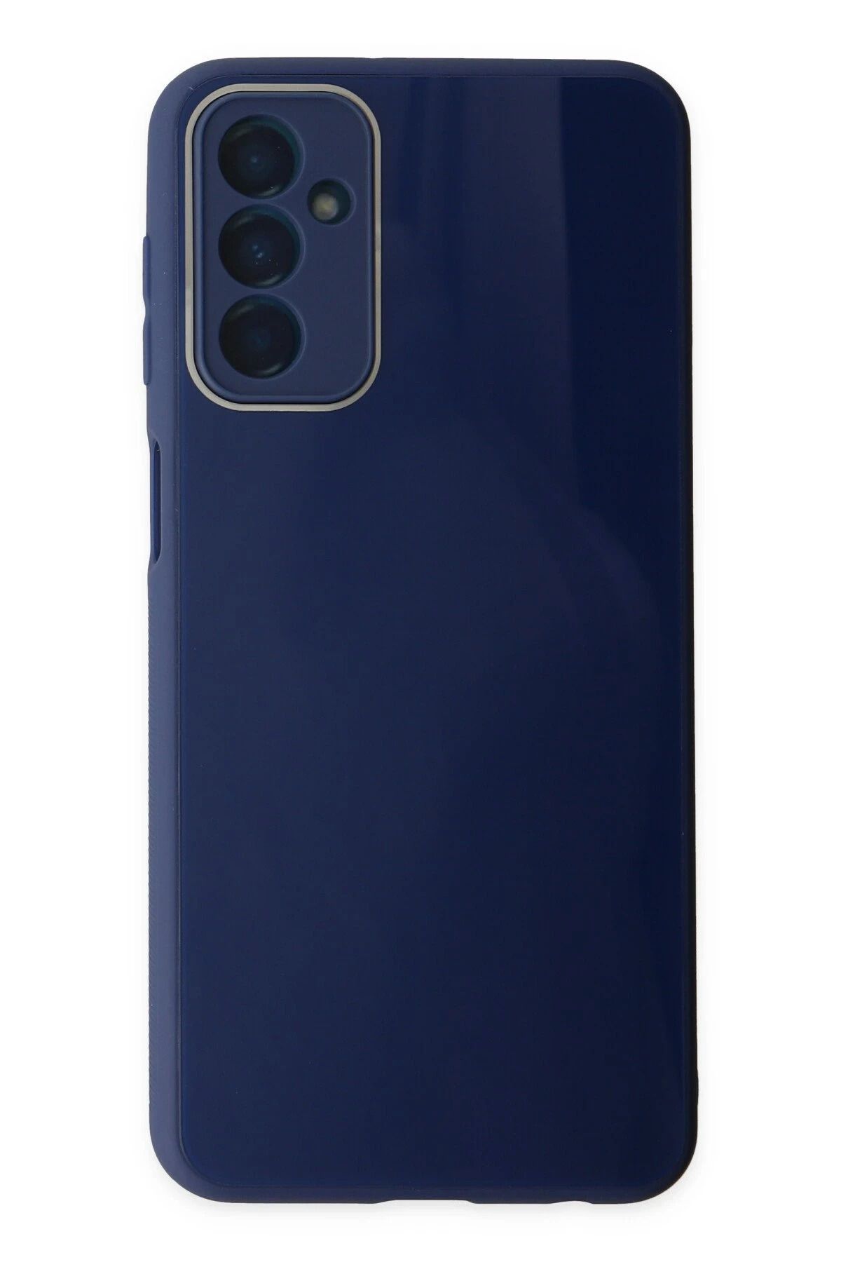 NewFace Samsung Galaxy M23 Kılıf Glass Kapak - Lacivert INSLM