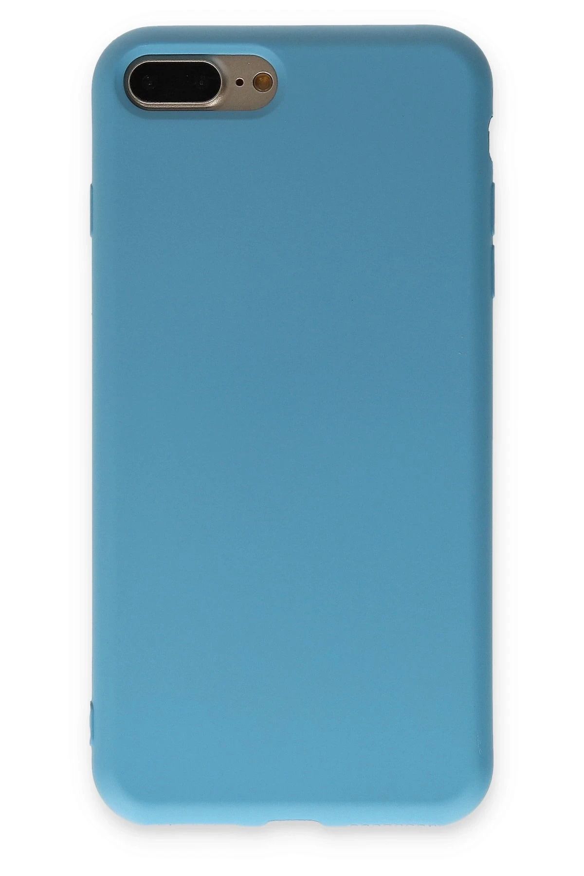 NewFace iPhone 7 Plus Kılıf Nano içi Kadife Silikon - Mavi BSTMY
