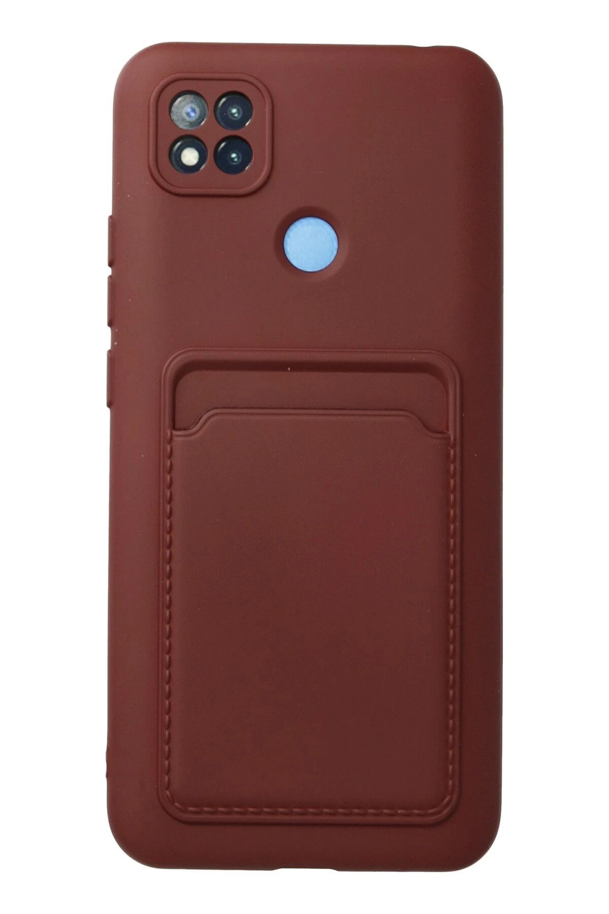 NewFace Xiaomi Redmi 9C Kılıf Kelvin Kartvizitli Silikon - Bordo YNSMR