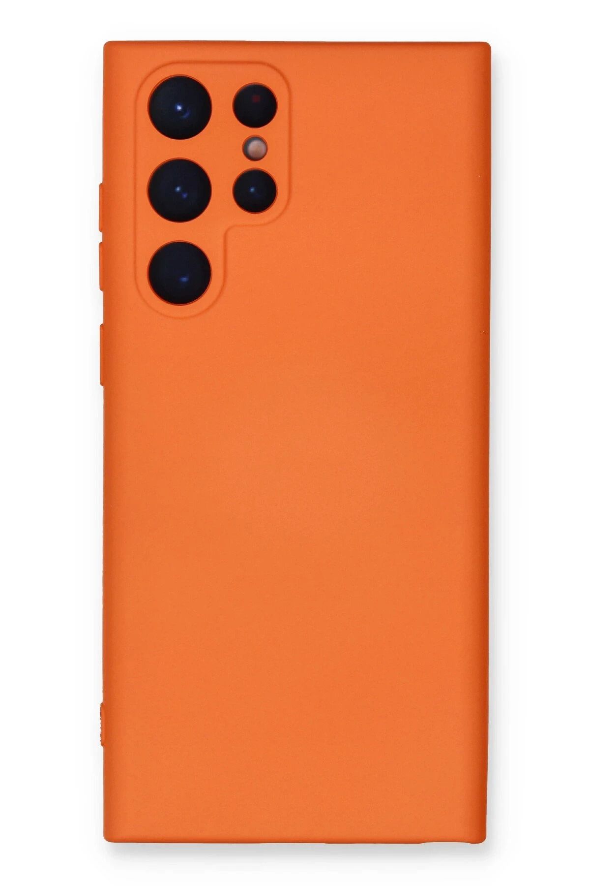 NewFace Galaxy S22 Ultra Uyumlu Kılıf Nano içi Kadife Silikon - Turuncu INSLM
