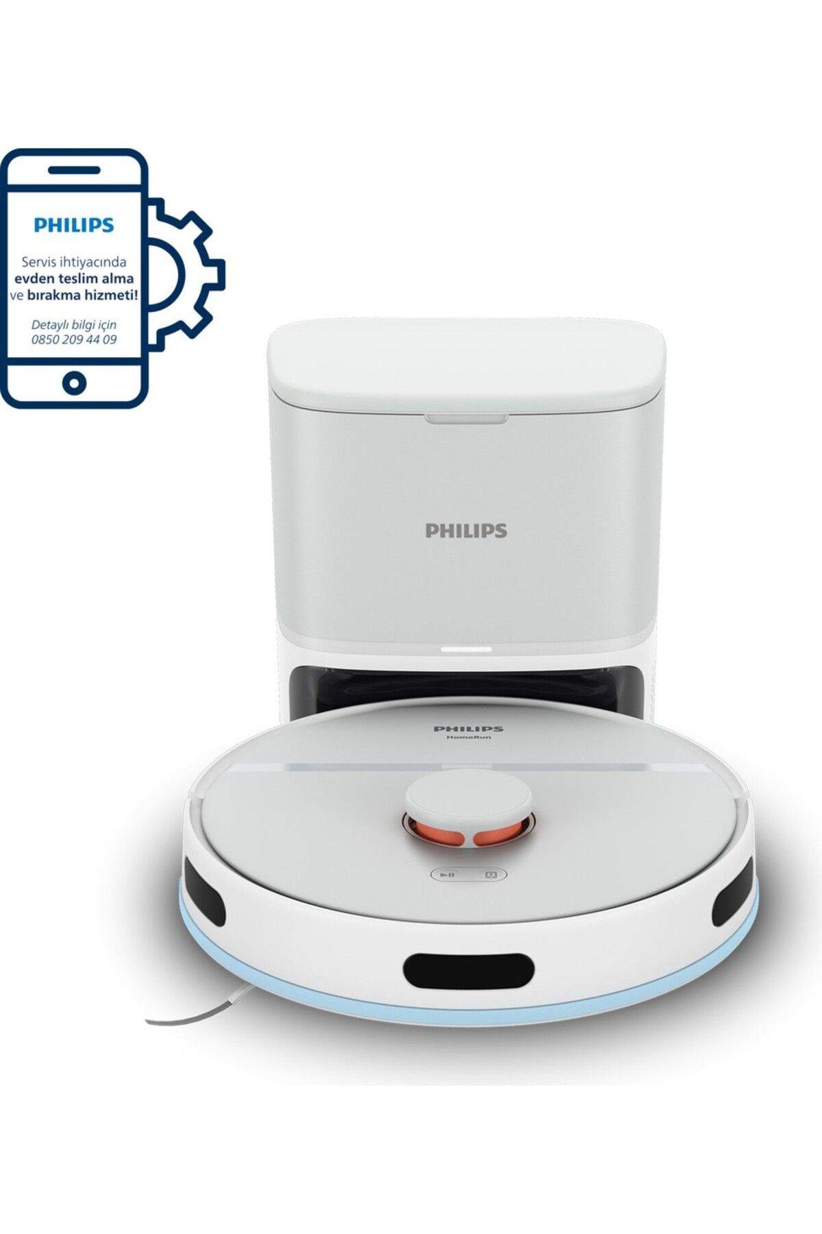 Philips Islak Kuru Moplu İstasyonlu Robot Süpürge, LDS Radar Navigasyon, Beyaz,