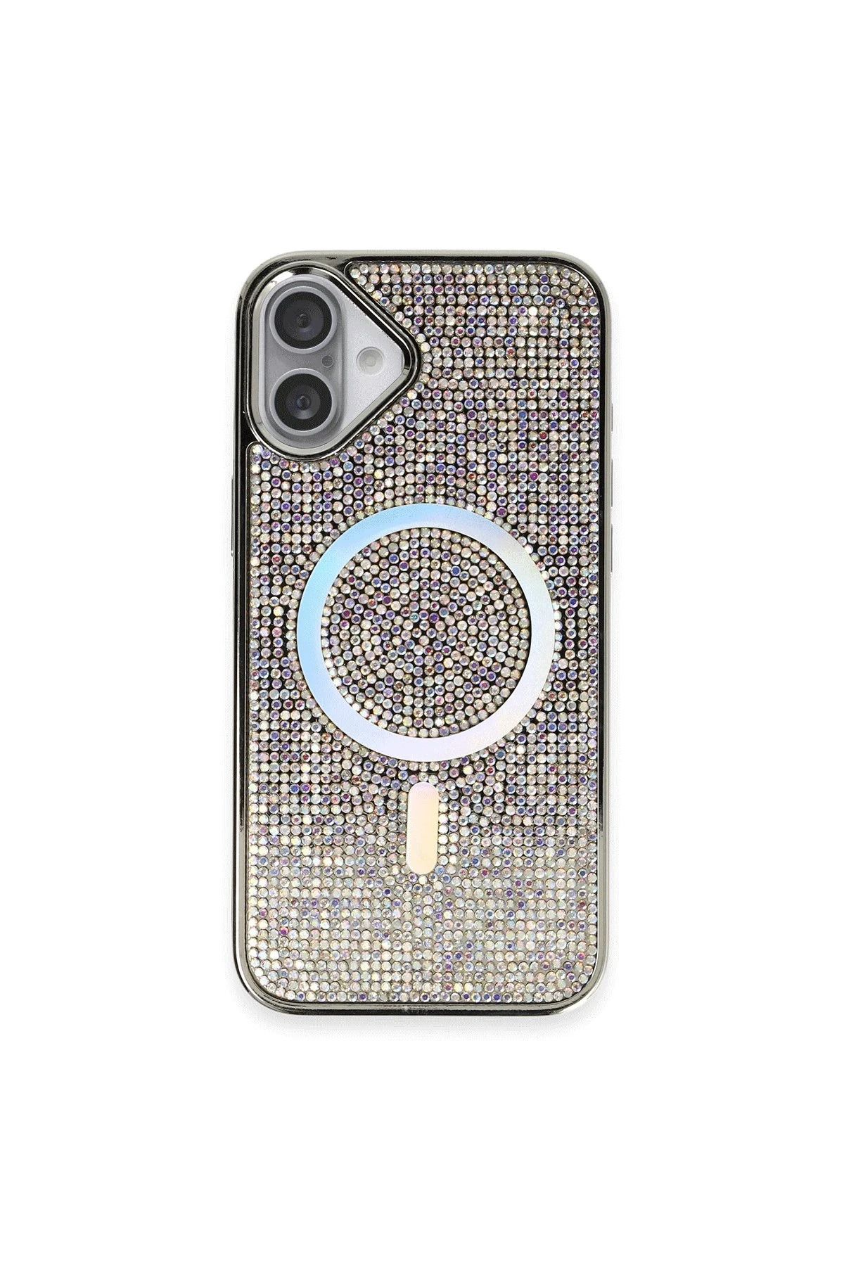 NewFace iPhone 16 Plus Kılıf Diamond Magsafe Kapak - Rainbow HNZRN