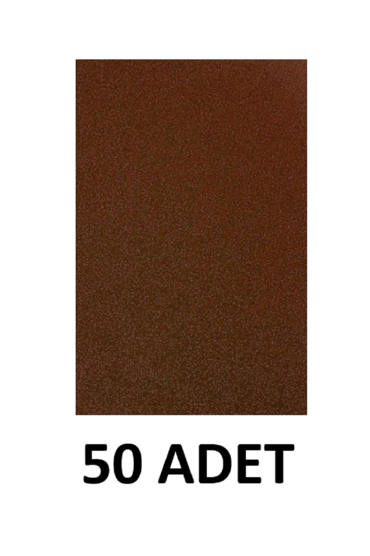 Puti 50 ADET A4 Kahverengi Simli Yapışkanlı Eva