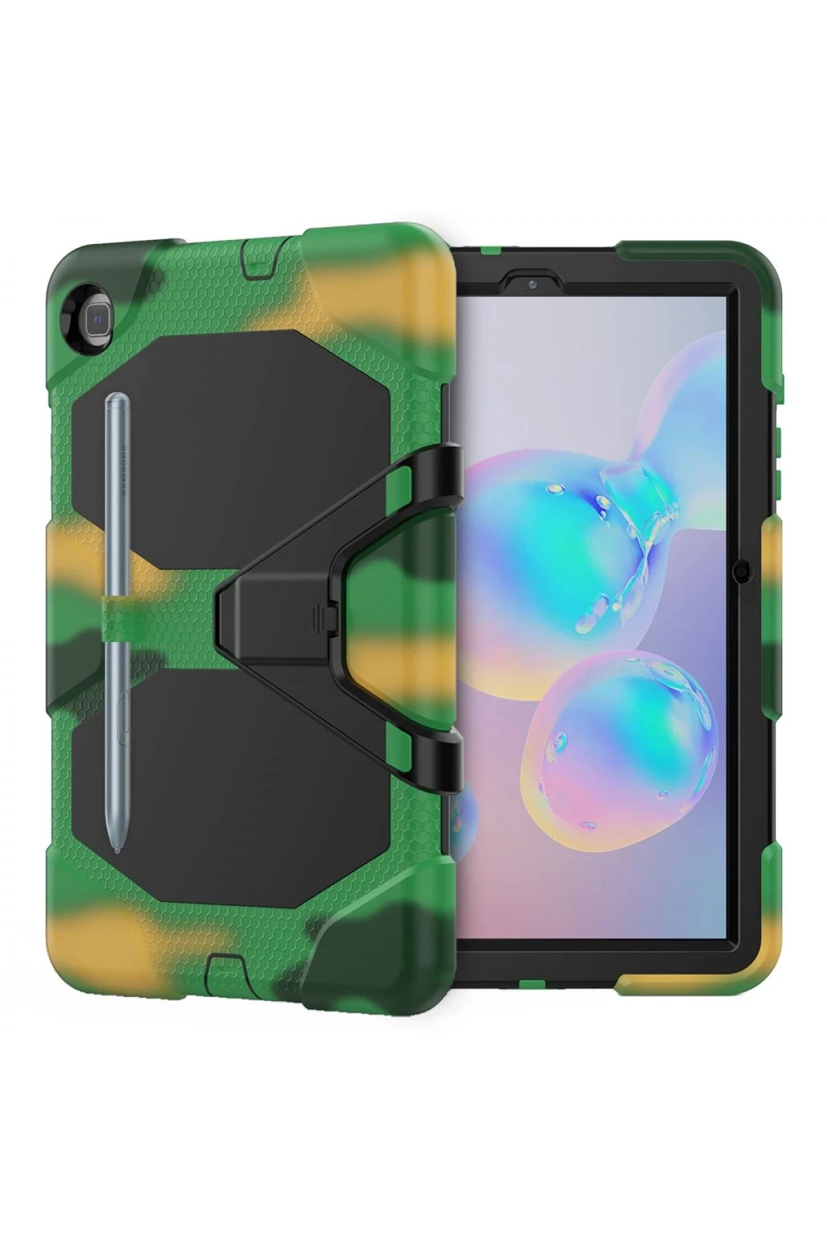 NewFace Samsung Galaxy P610 Tab S6 Lite 10.4 Kılıf Griffin Tablet Kapak - Kamuflaj JOJUA