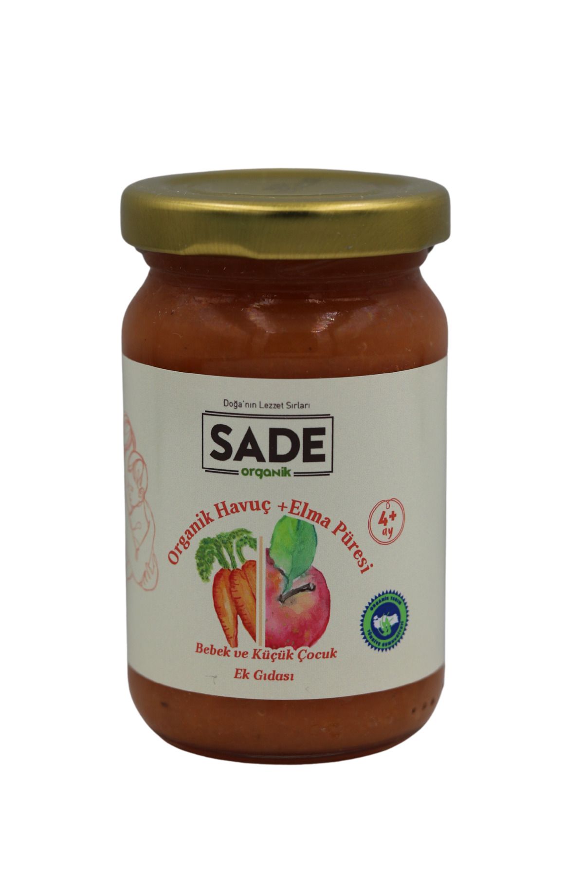 Sade Organik Organik Havuç-Elma Püresi 100gr