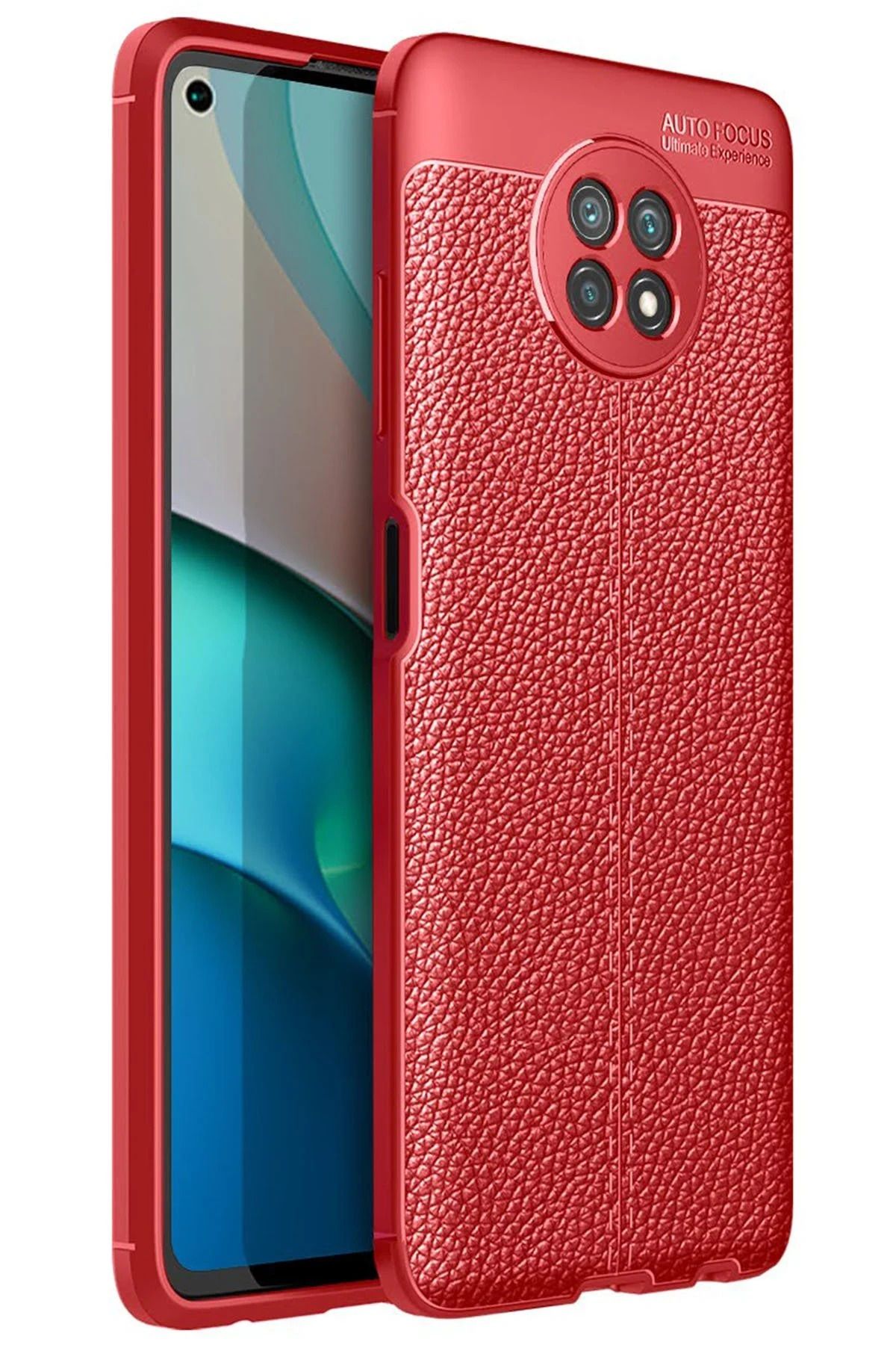 NewFace Xiaomi Redmi Note 9 5G Kılıf Auto Focus Kapak - Kırmızı JOJUA