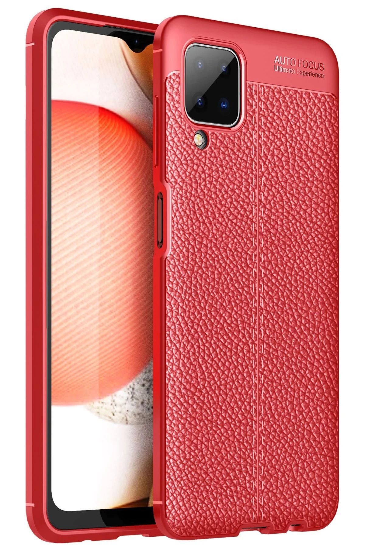 NewFace Samsung Galaxy A12 Kılıf Auto Focus Kapak - Kırmızı JOJUA