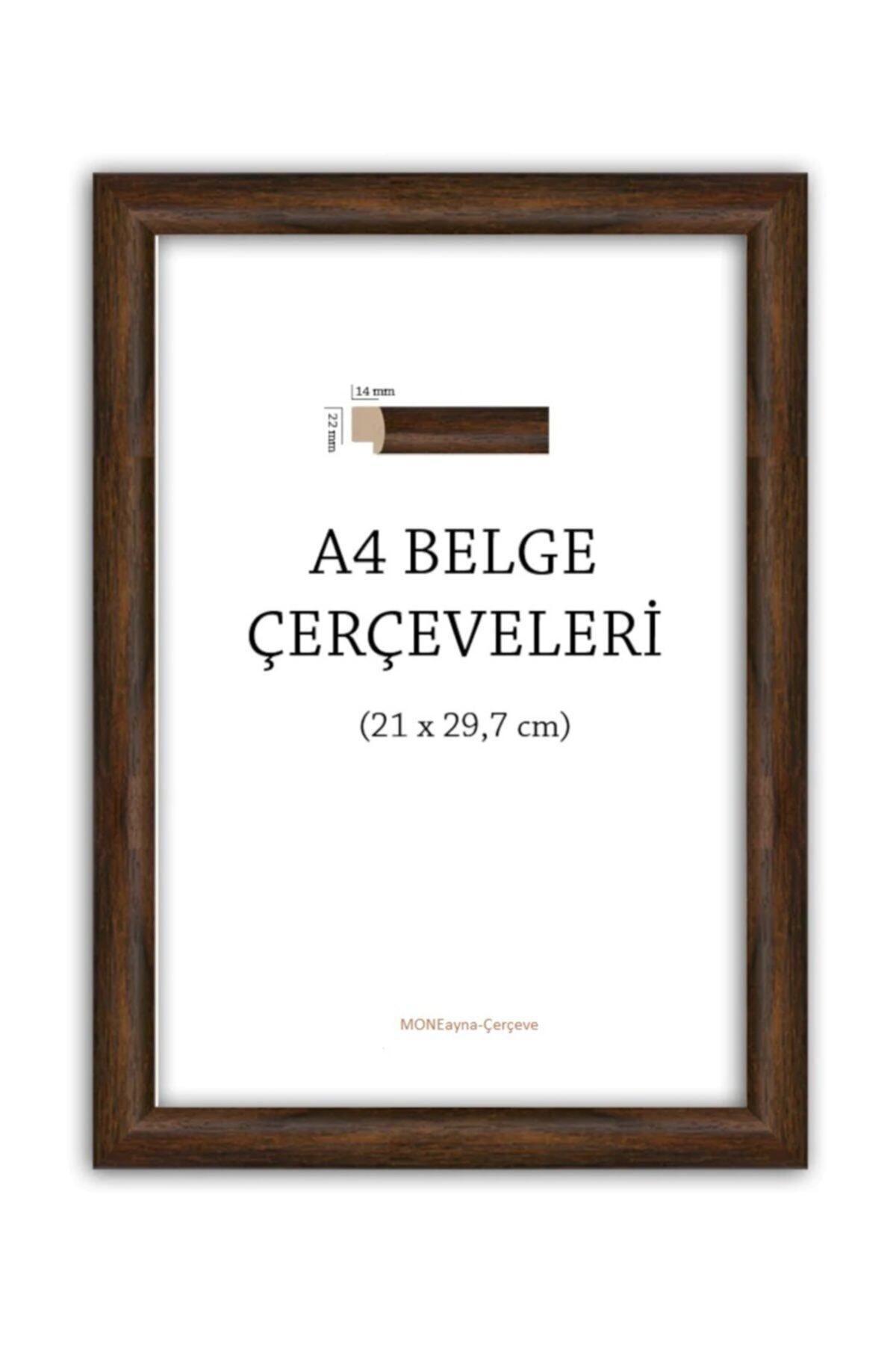 AS TİCARET A4 Çerçeve Belgelik Kahverengi Çerçeve (22 MM)